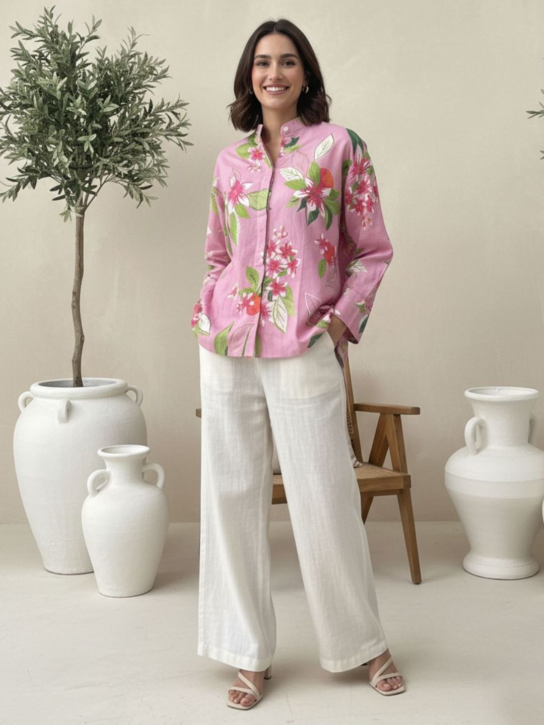 Safeera Women Cotton Printed Shirt & Shorts Co-Ord Set