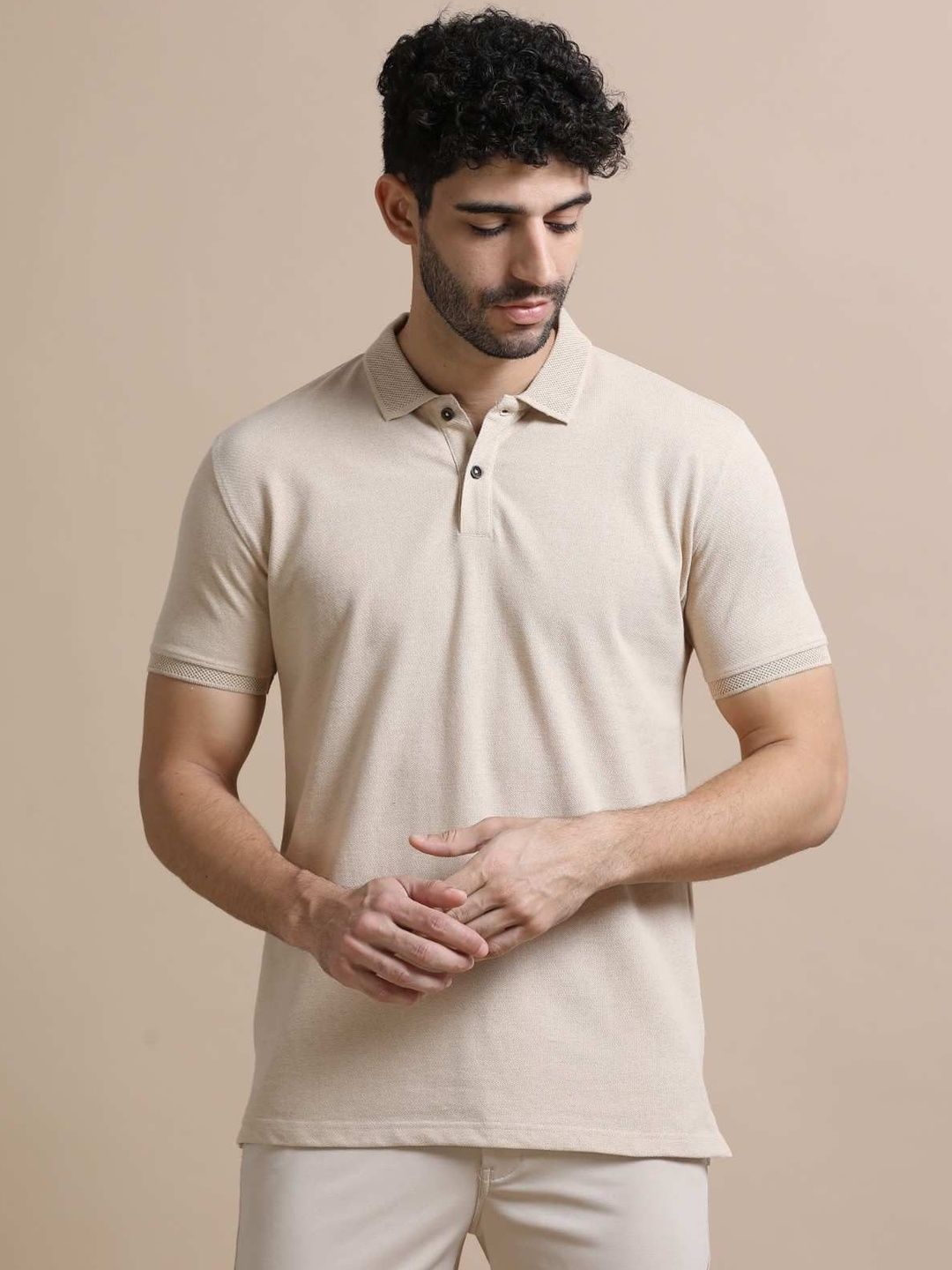 SHOWKEY Men Polo Collar SUSTAINABLE T-shirt