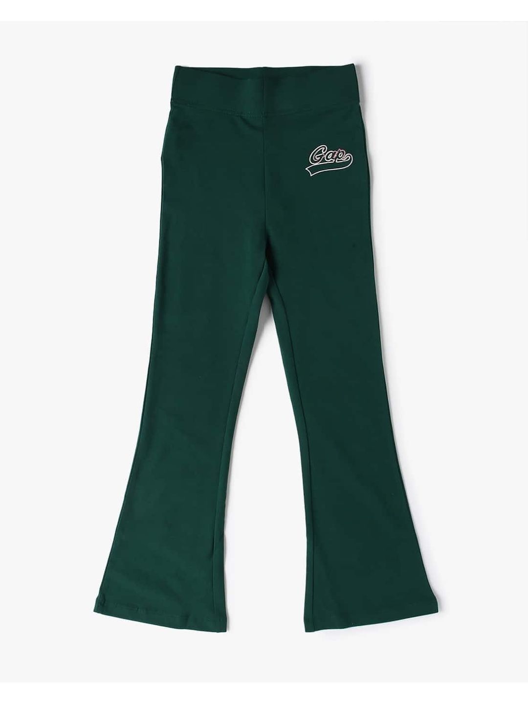 GAP Girls Logo Pattern Pure Cotton Mid Rise Boot-Cut Trousers