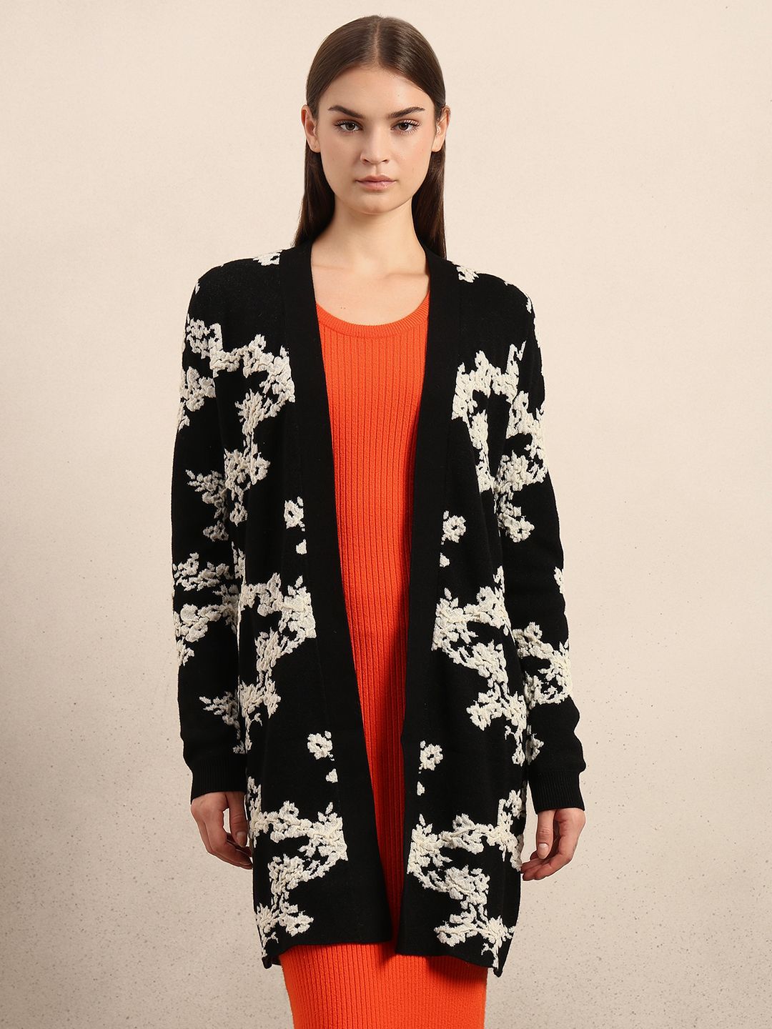 Vero Moda Women Embroidered Longline Cardigan