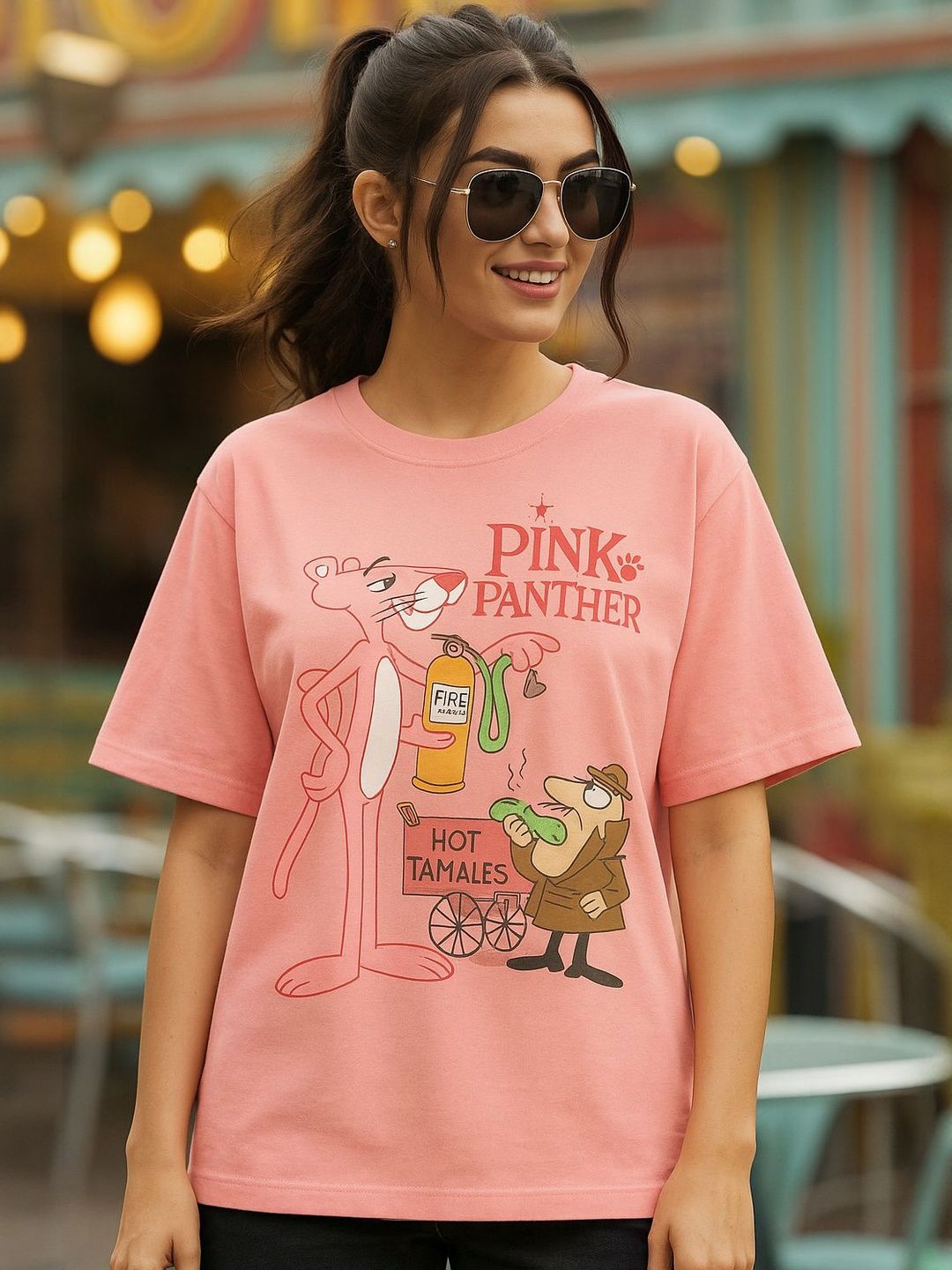 SZN Women Graphic Printed Oversized Relaxed Fit Tshirt