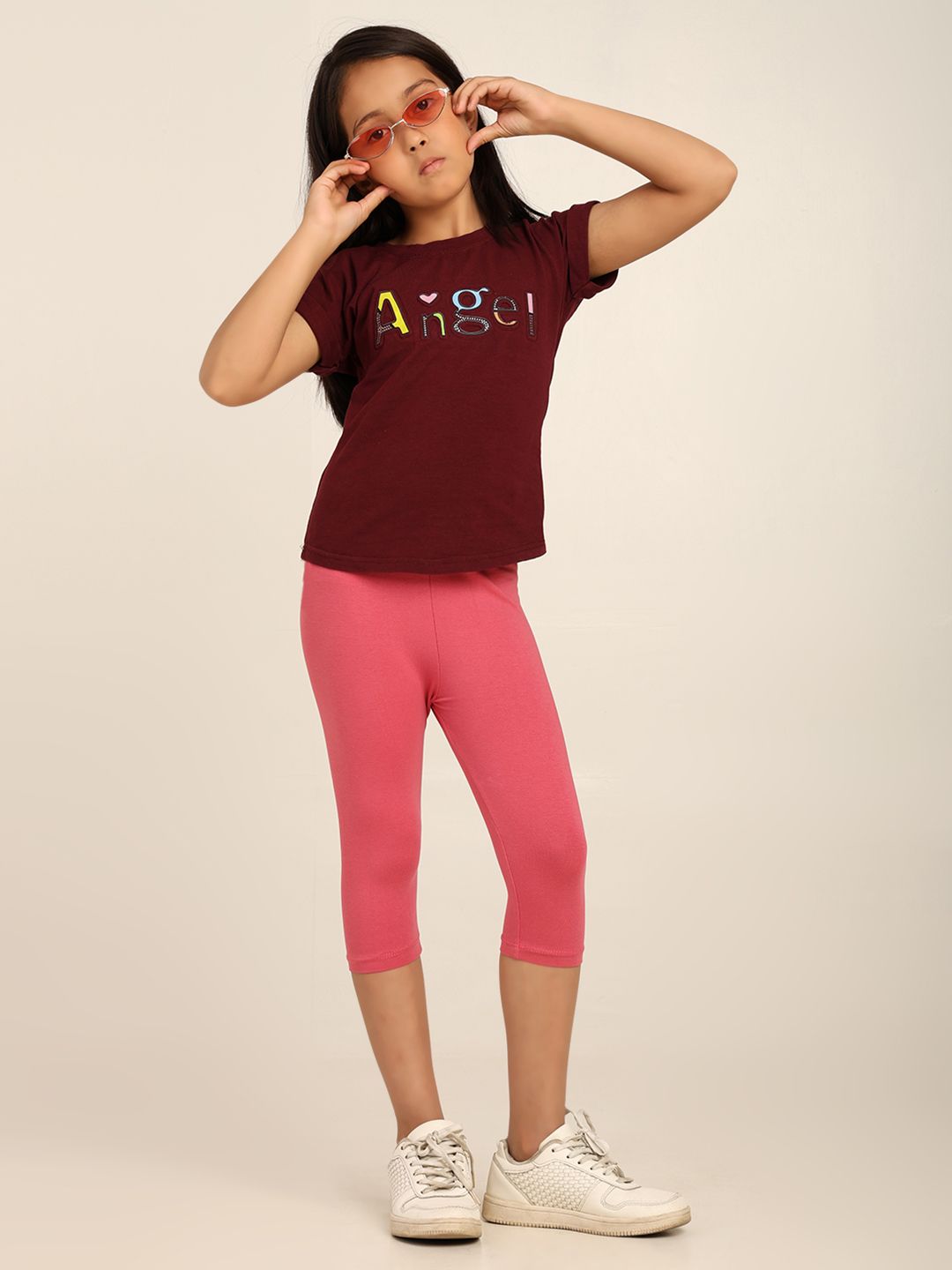 Robinbosky Girls Cotton Knee Length Slip-On Leggings
