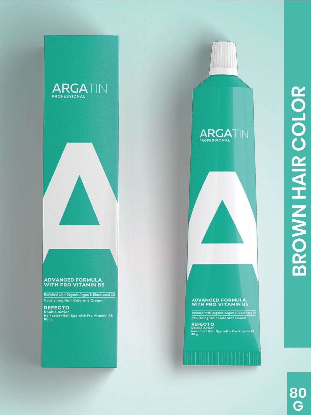 ARGATIN Nourishing Hair Colorant Cream Refecto With Pro Vitamin B5 - 80 g - Brown