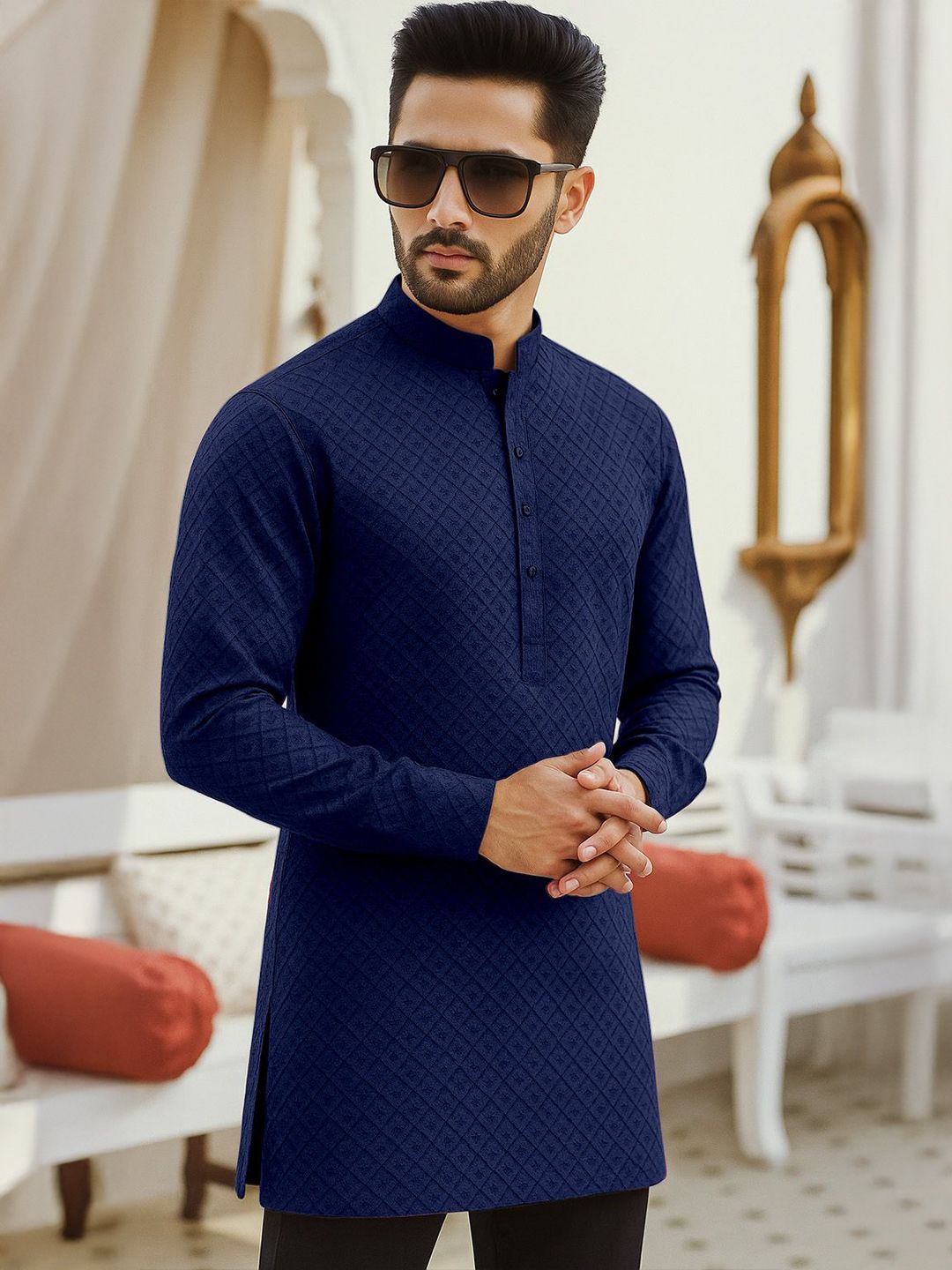 FTX Mandarin Collar Straight Short Kurta