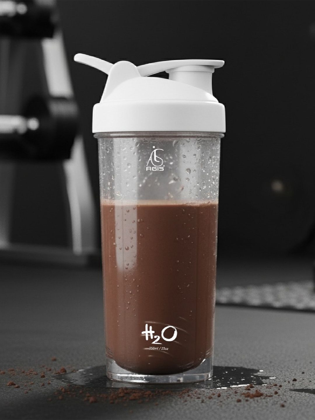 AGIS White & Transparent Plastic Printed Water Bottle 750ml