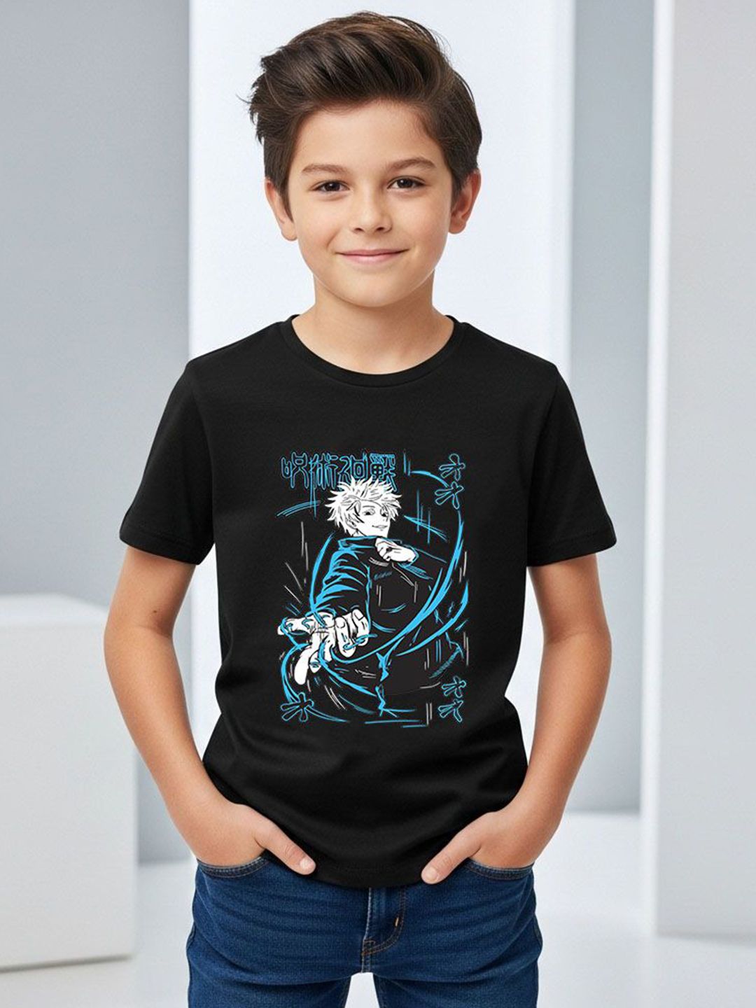 LONDON STREETS Boys Printed Cotton Round Neck Short Sleeves T-shirt