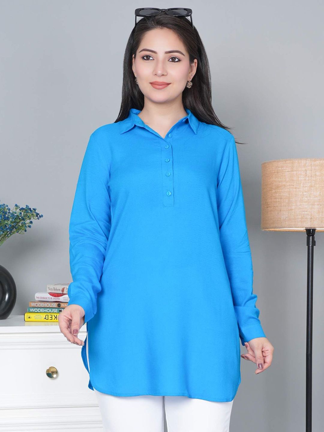 Mlada Women Longline Standard Fit Casual Shirt