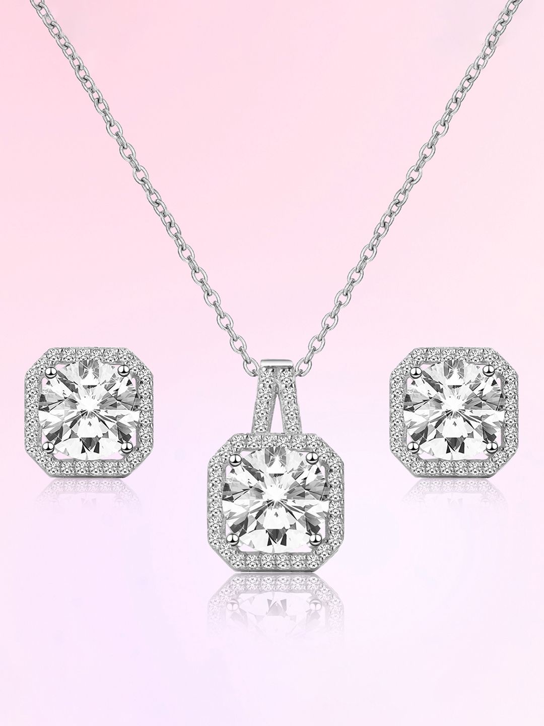 Buy Peora Silver Plated AD Studded Jewellery Set -  - Accessories for Women