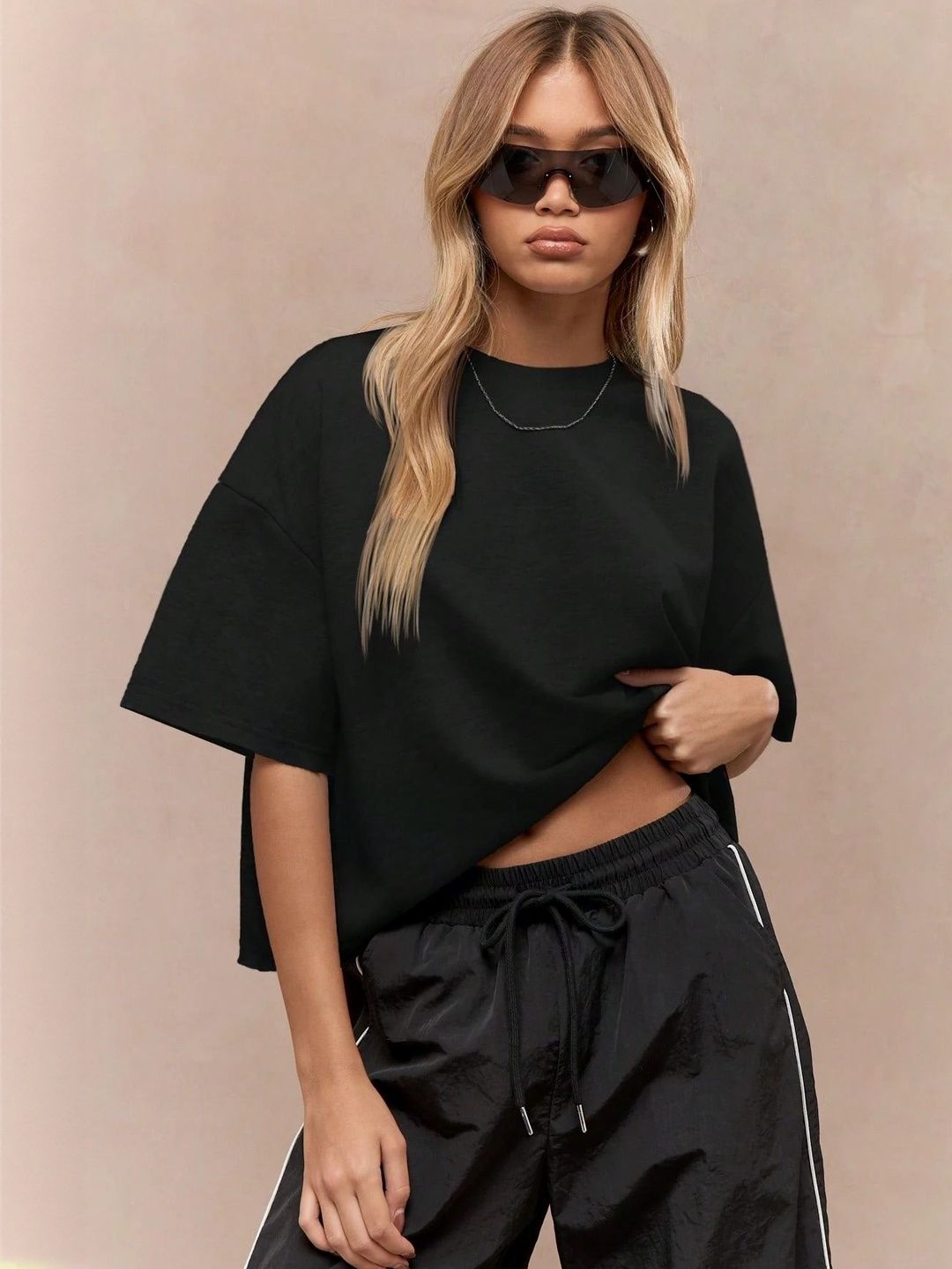 SMAN Women Drop-Shoulder Sleeves T-shirt