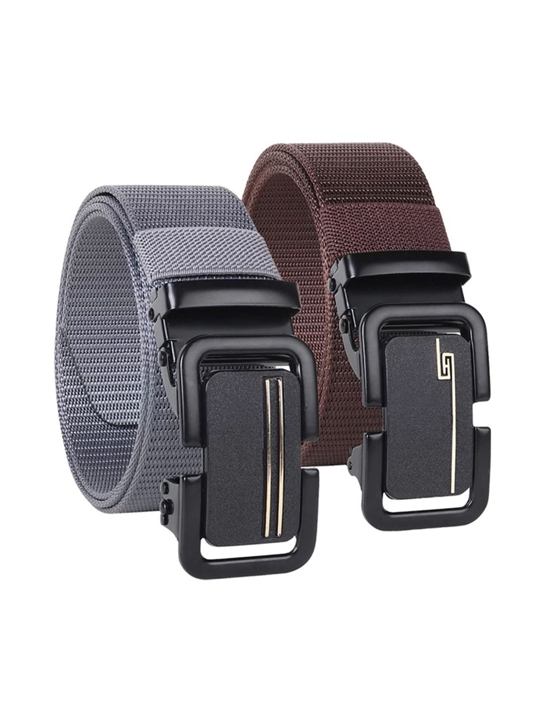 SHOPGLOBAL Men Set Of 2 Textured Leather Belt