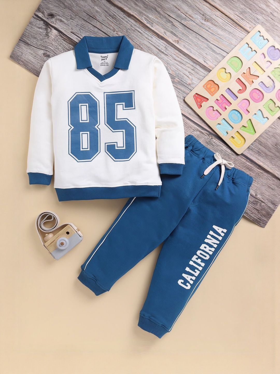 Toonyport Boys Printed Round Neck T-shirt With Trousers Clothing Set