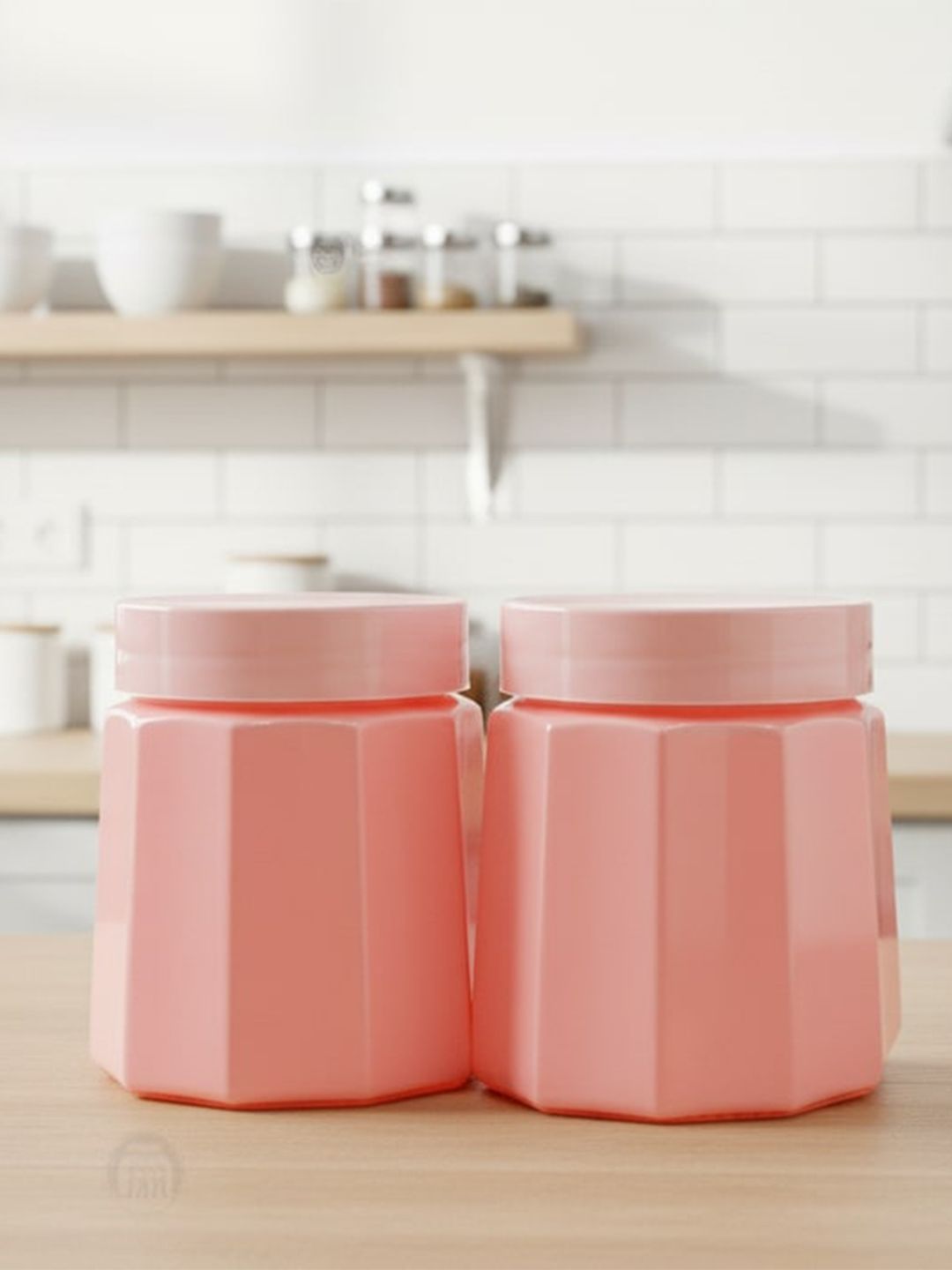 CROCO JAR Peach 2 Pieces Glass Dishwasher Safe Container 300 ml
