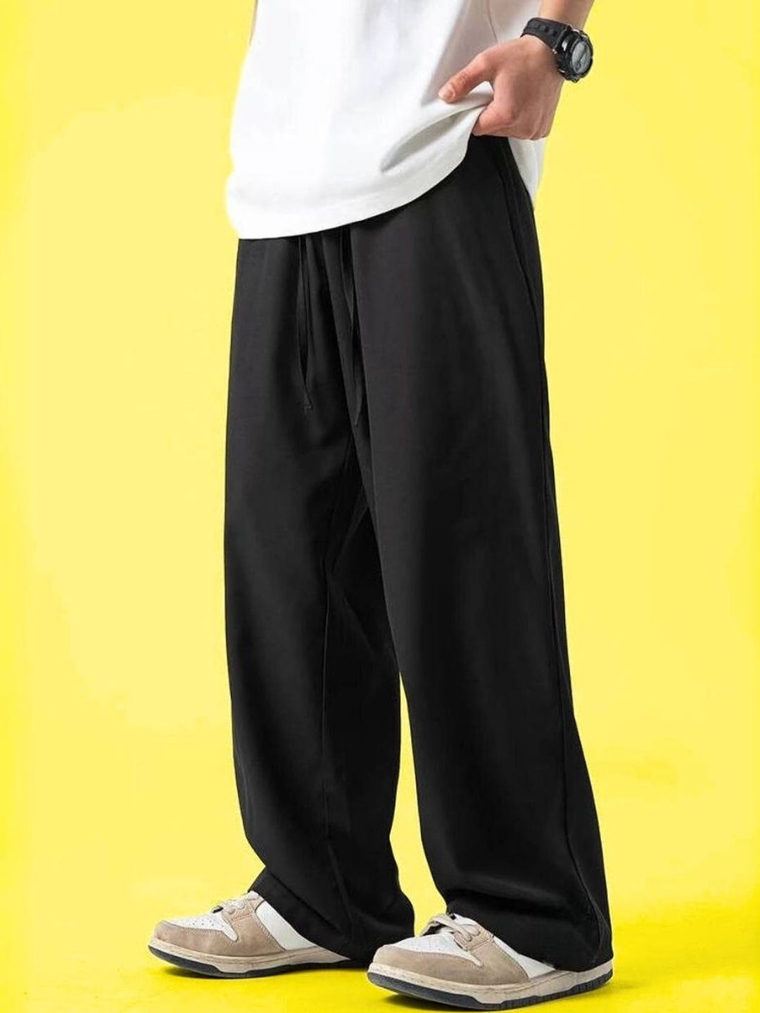 GROOFINGS Men Relaxed Easy Wash Relaxed Fit Mid-Rise Trousers