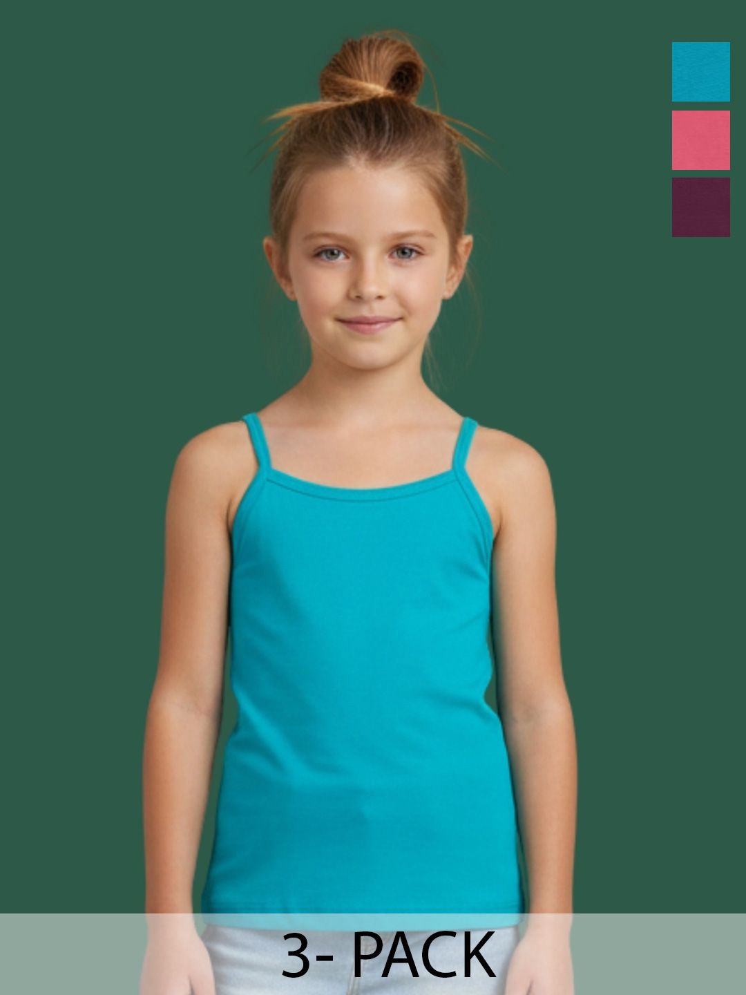 Aimly Girls Pack of 3 Cotton Camisoles
