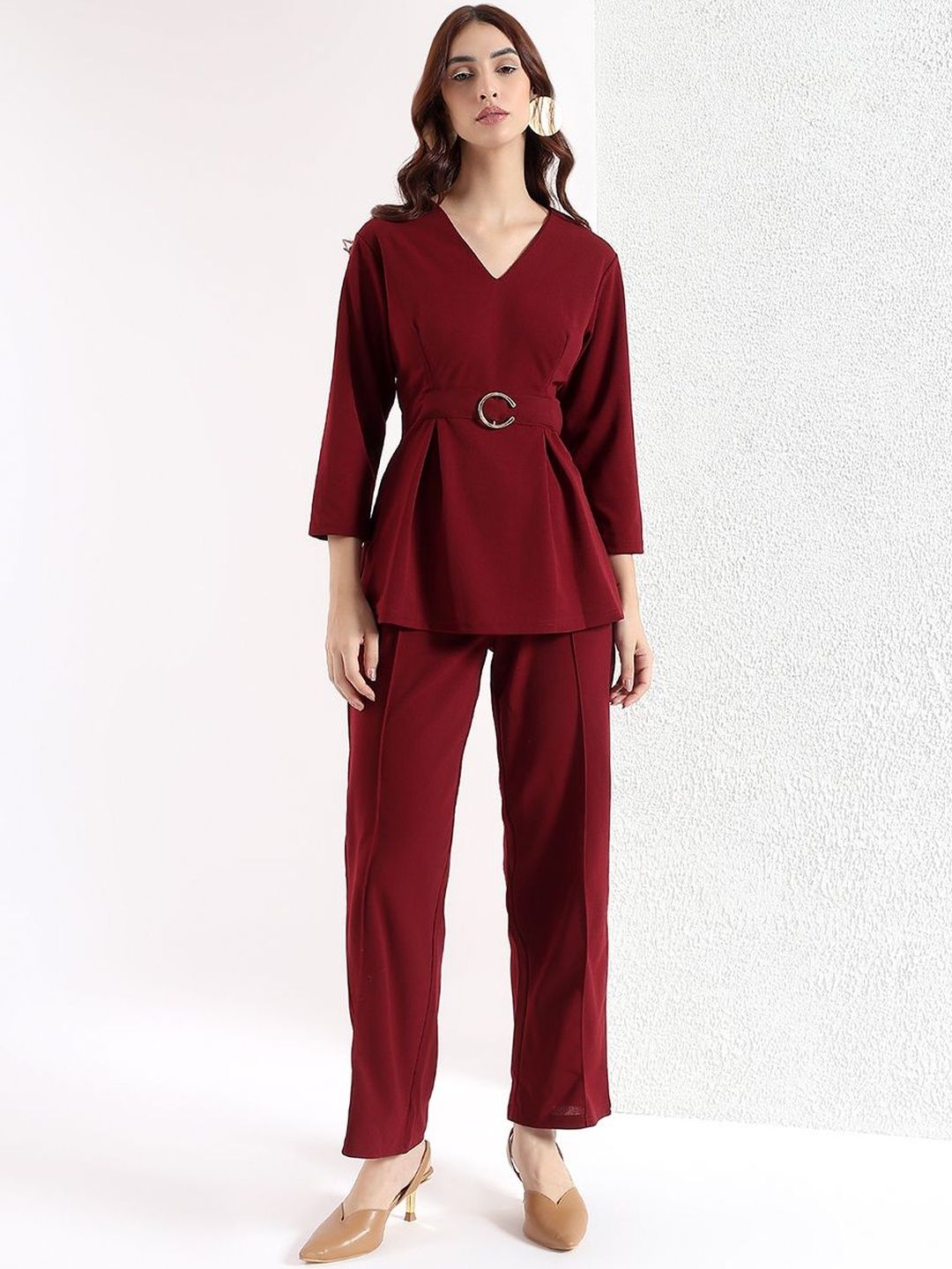Kibo V-Neck Top With Trousers