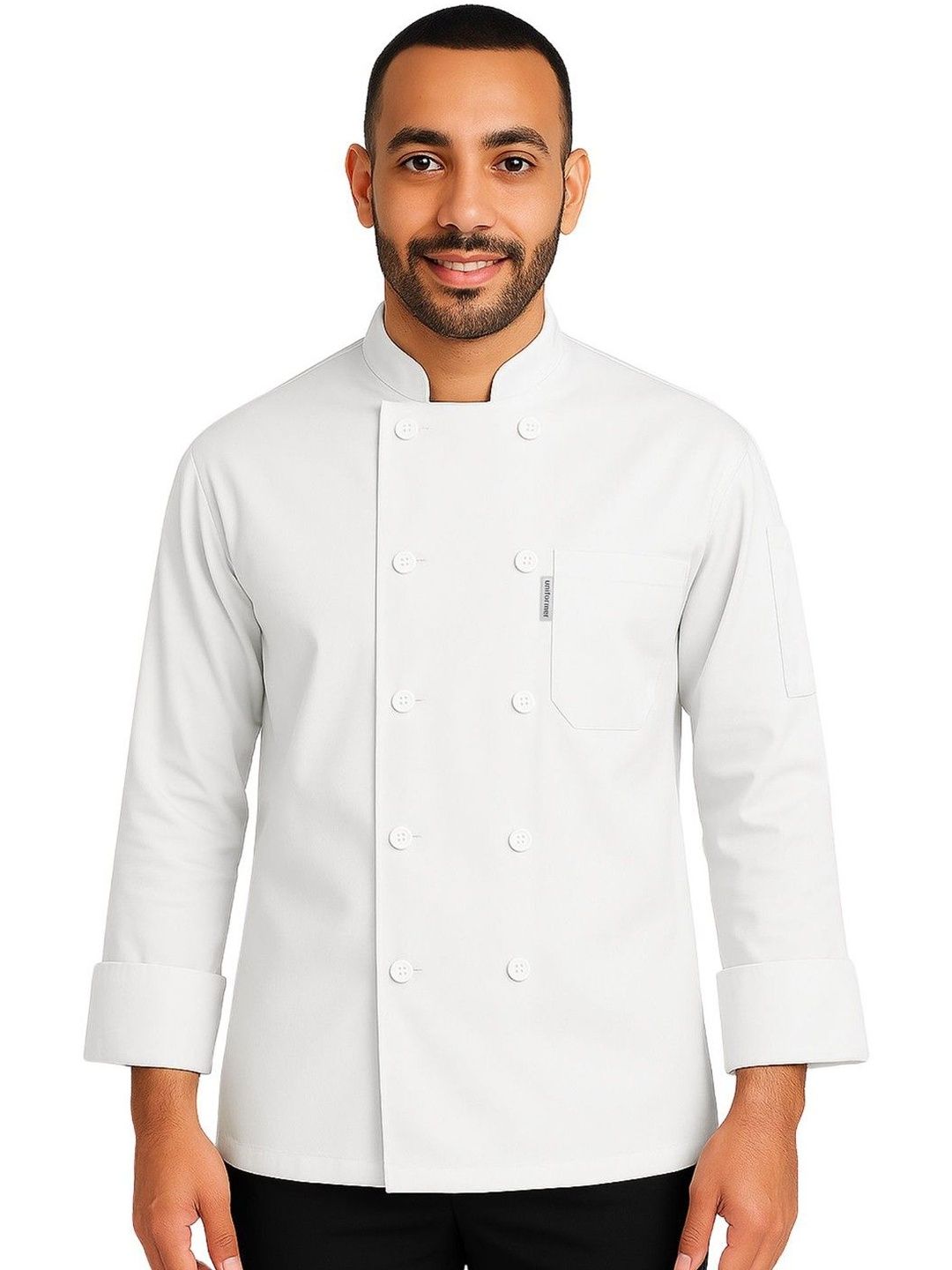 uniformer Men Double-Breasted Chef Coat