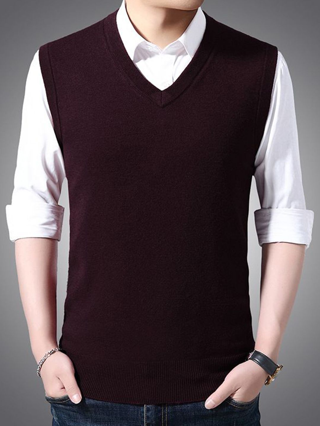StyleCast x Revolte V-Neck Sleeveless Sweater Vest