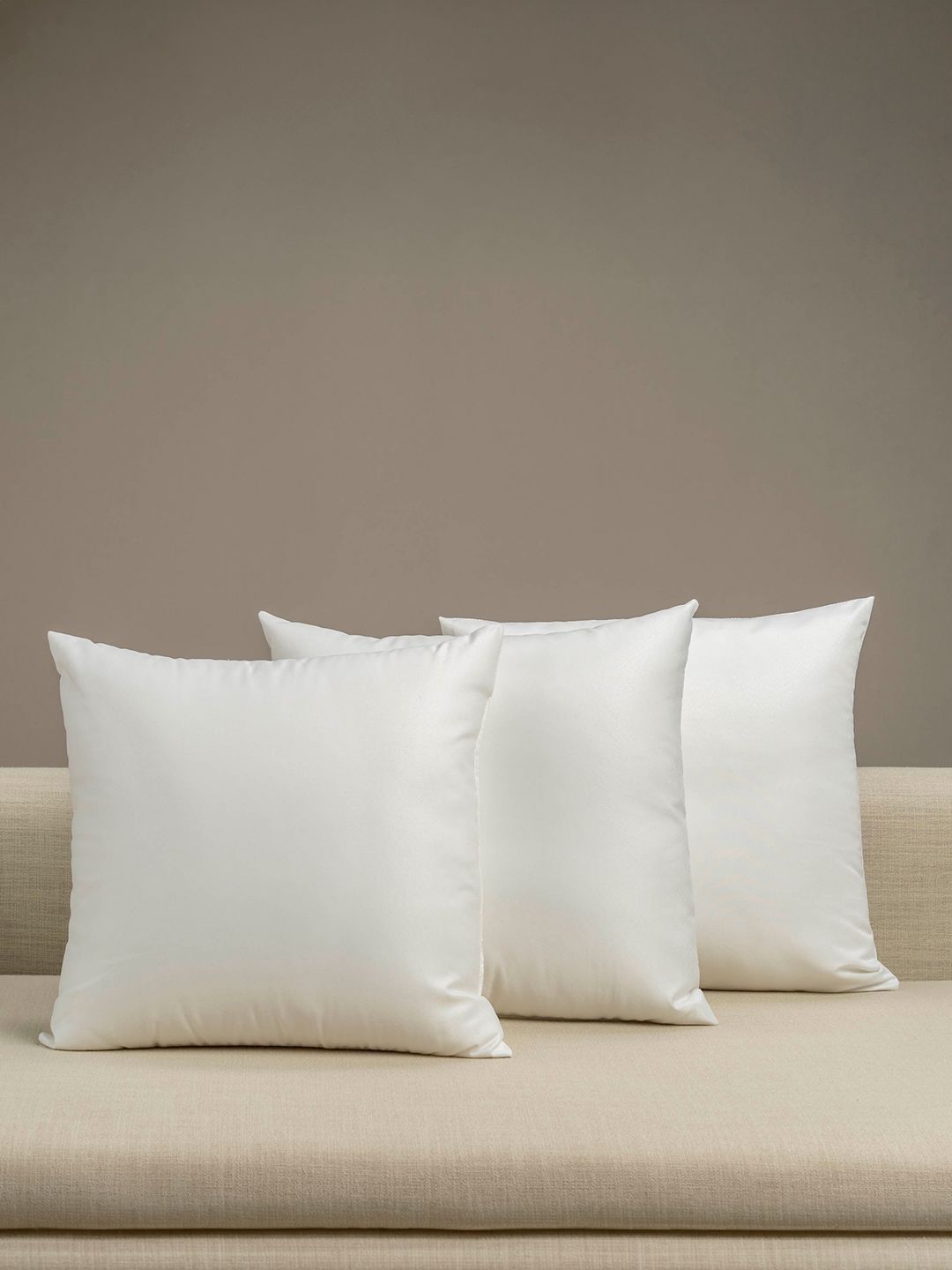 DDecor White 3 Pieces Square Cushion Inserts