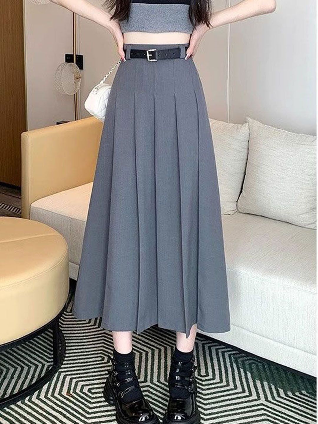 StyleCast Opaque A-Line Midi Skirt