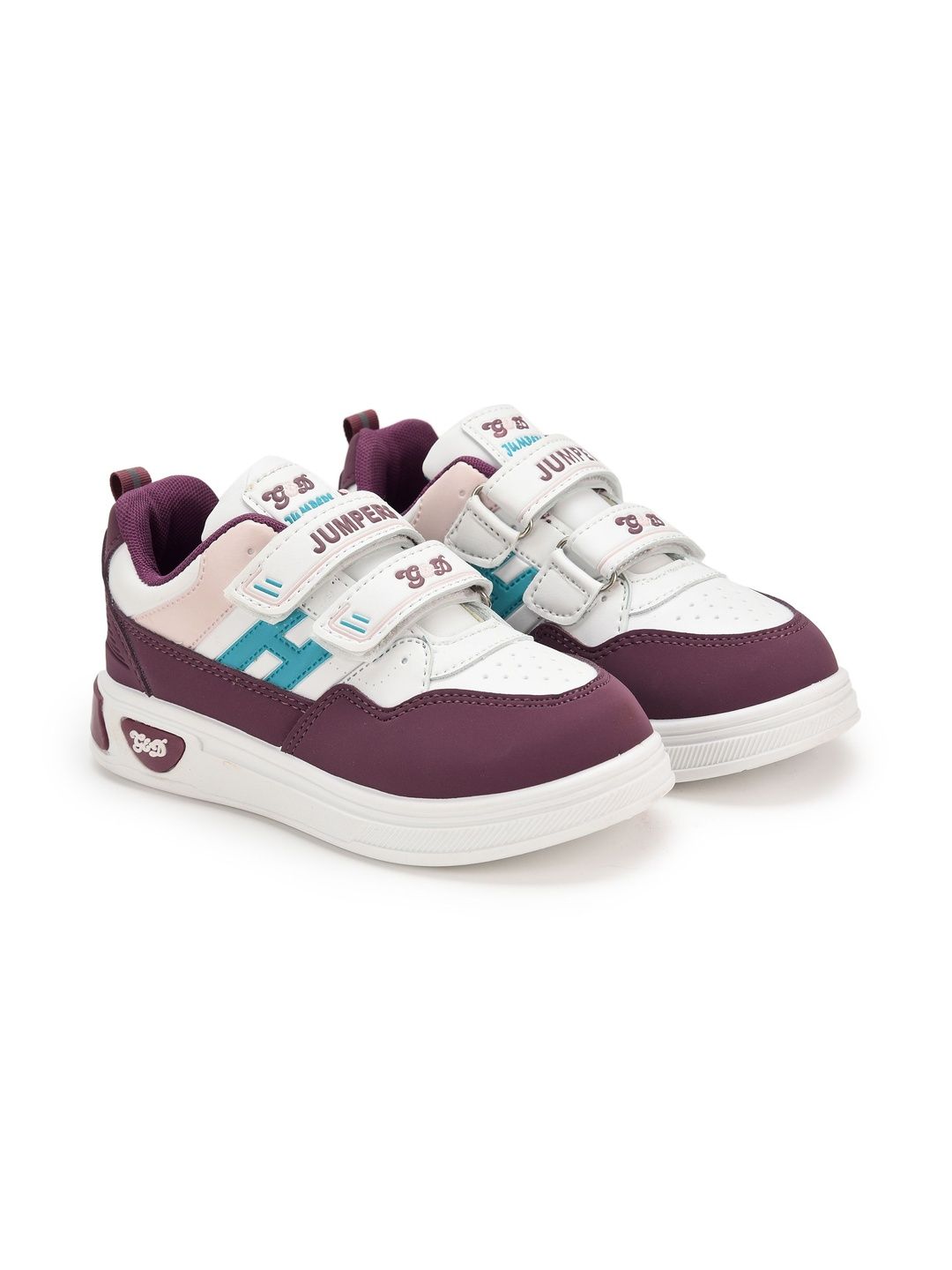 G&D Kids Colourblocked Velcro Round Toe Sneakers