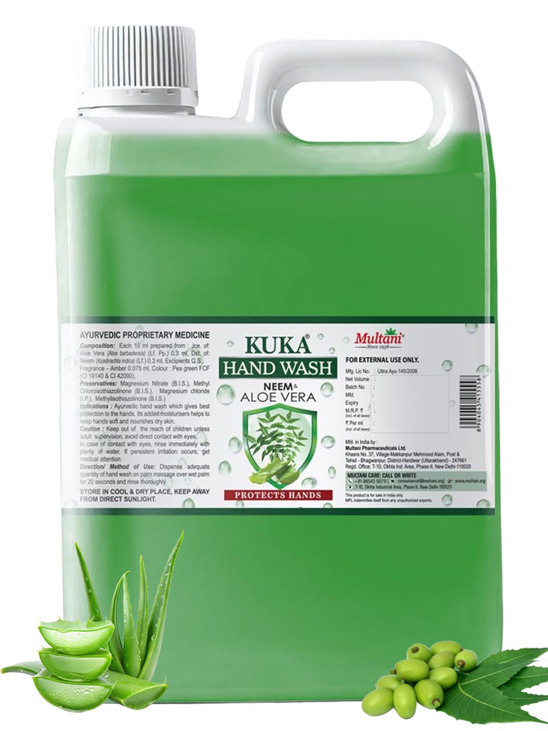Buy Multani Kuka Hand Wash With Neem & Aloe Vera   5 L -  - Personal Care for Unisex