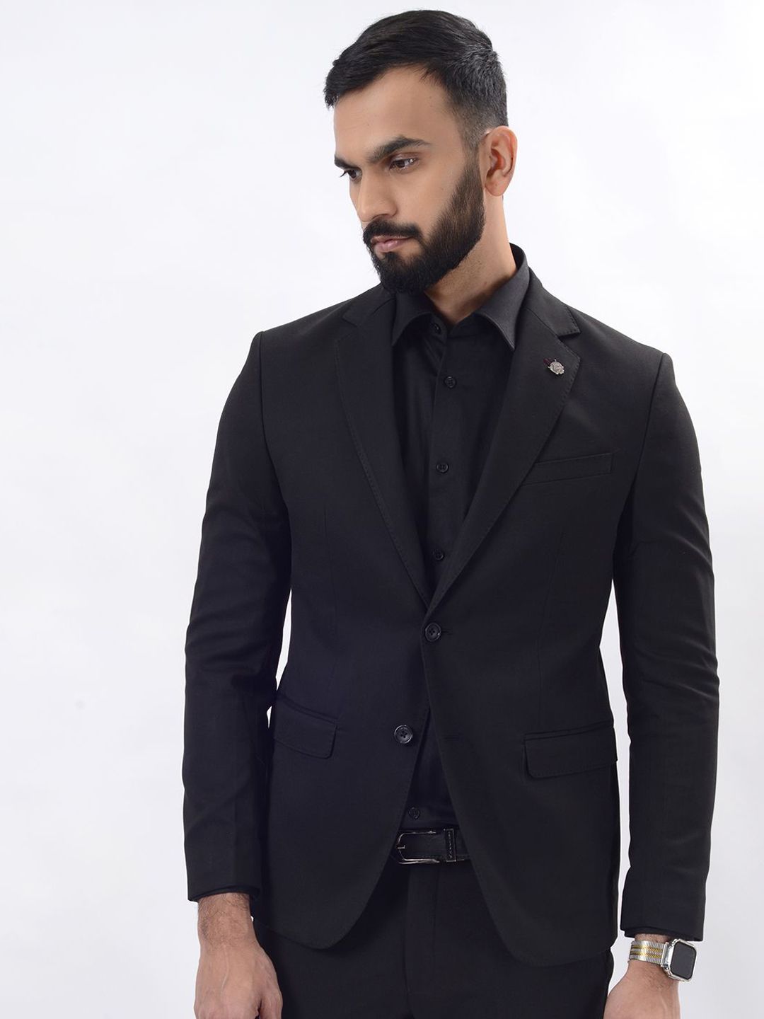 Buy JB STUDIO Notched Lapel Long Sleeves Single Breasted Blazer