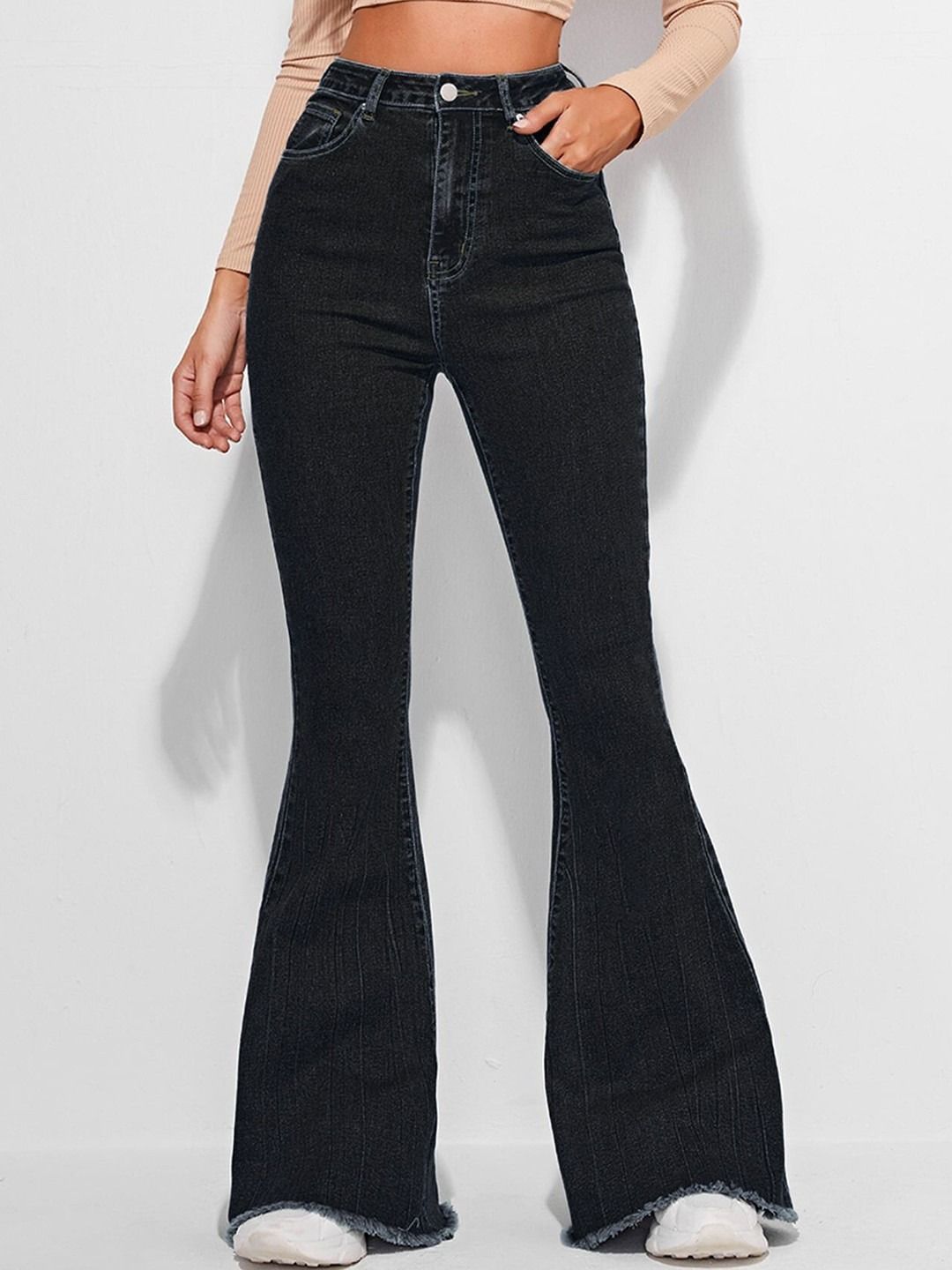 VBEAUTI Women Bootilicious Flared High-Rise Stretchable Jeans
