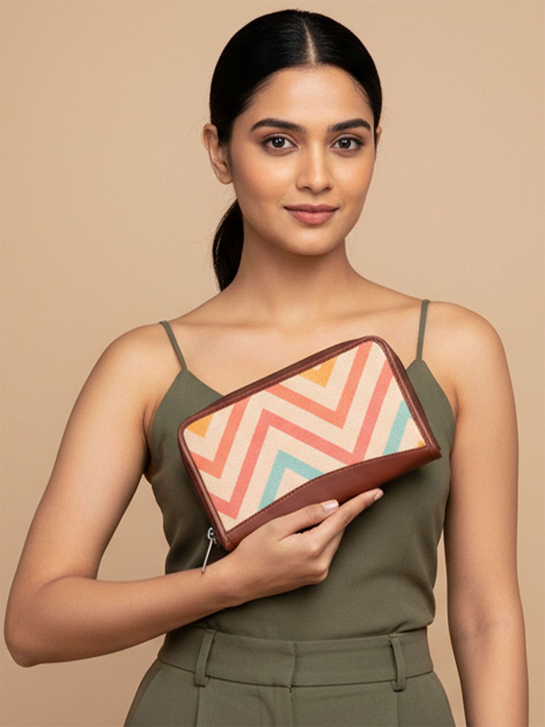 Buy ZOUK Women Multicoloured Printed Vegan Leather Zip Around Wallet -  - Accessories for Women