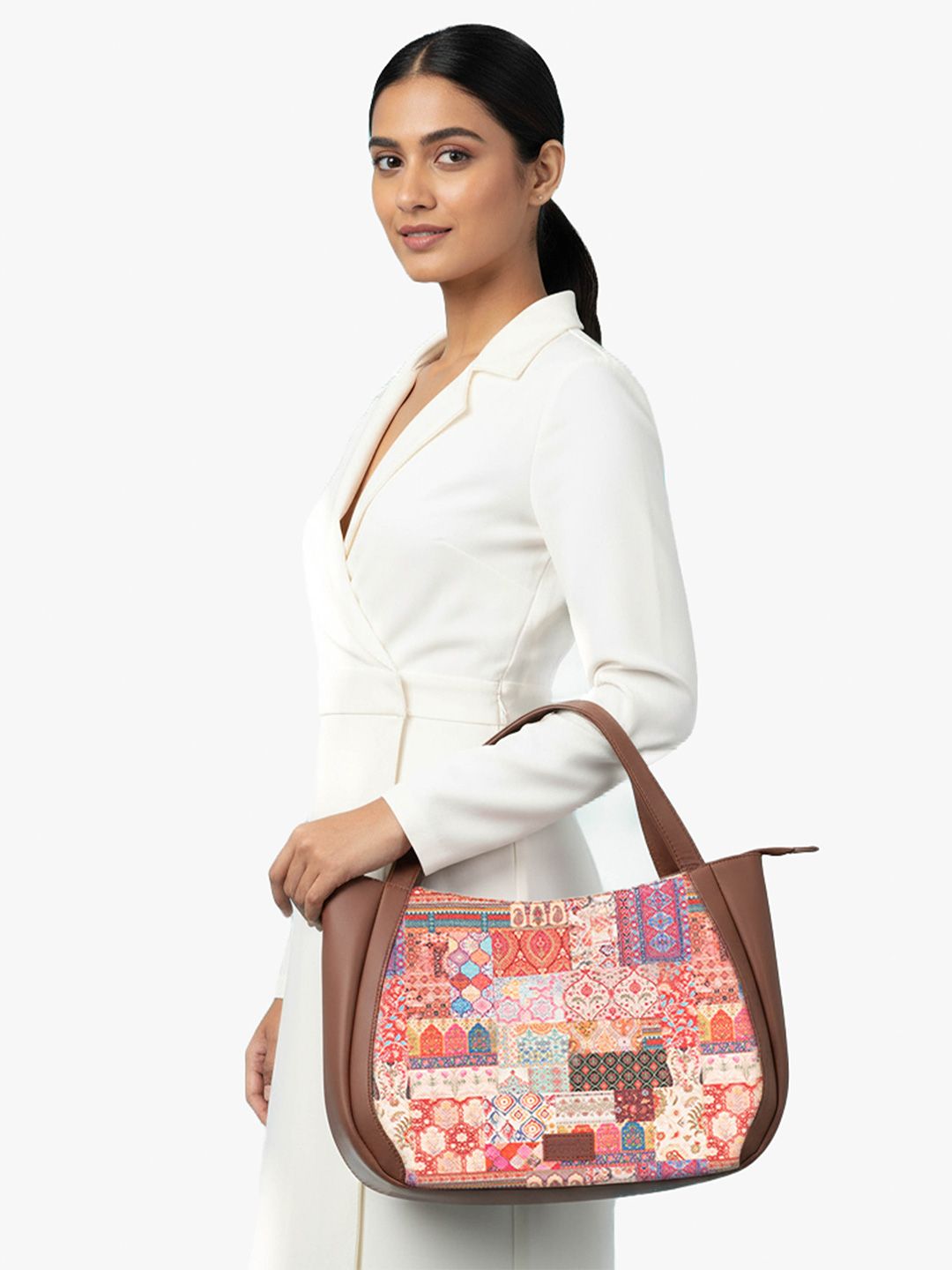 Buy ZOUK Kutch Gamthi Ethnic Motifs Printed Jute Water Resistant Large Structured Shoulder Bag -  - Accessories for Women