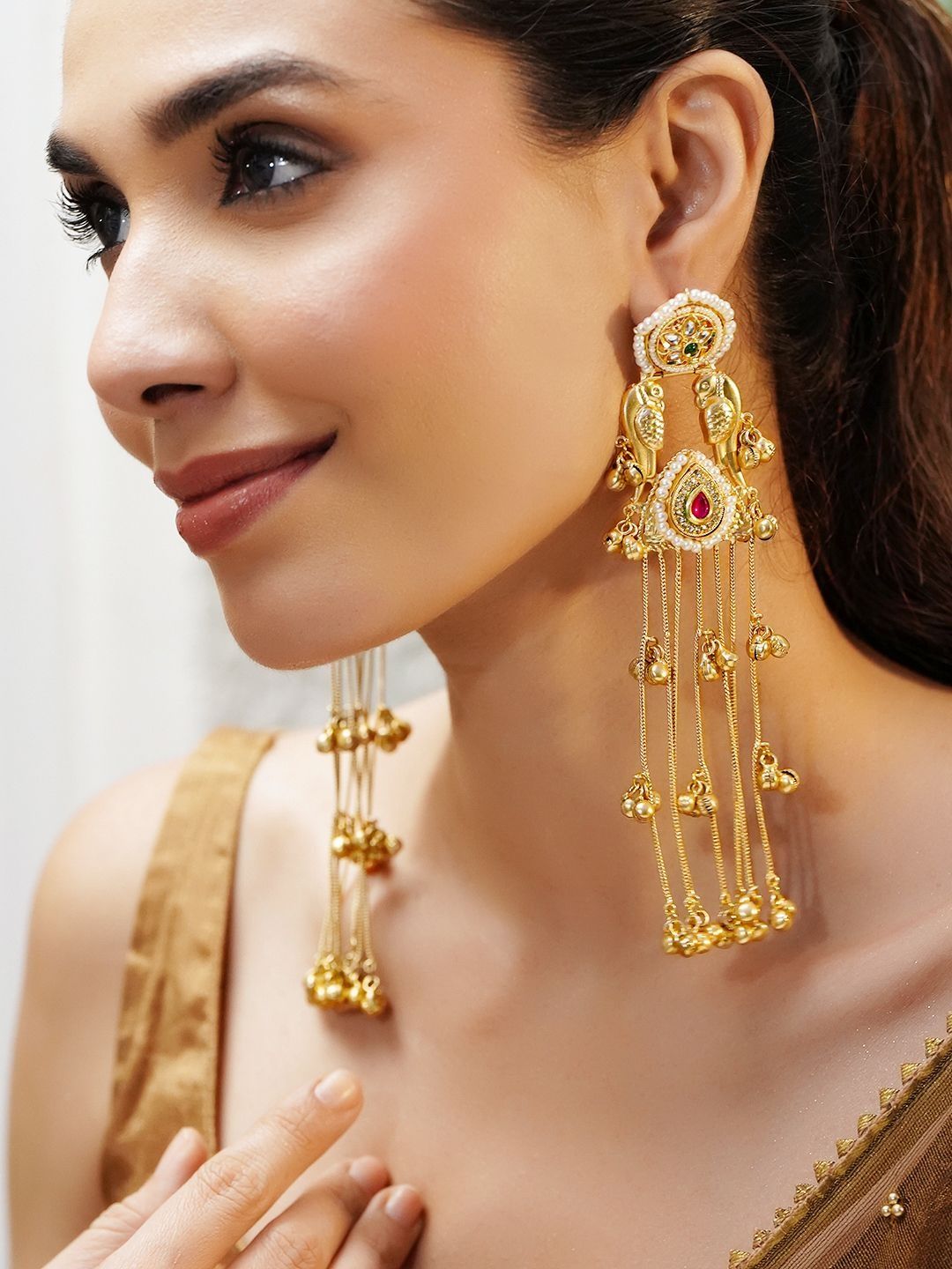 Rubans Peacock Shaped Drop Earrings