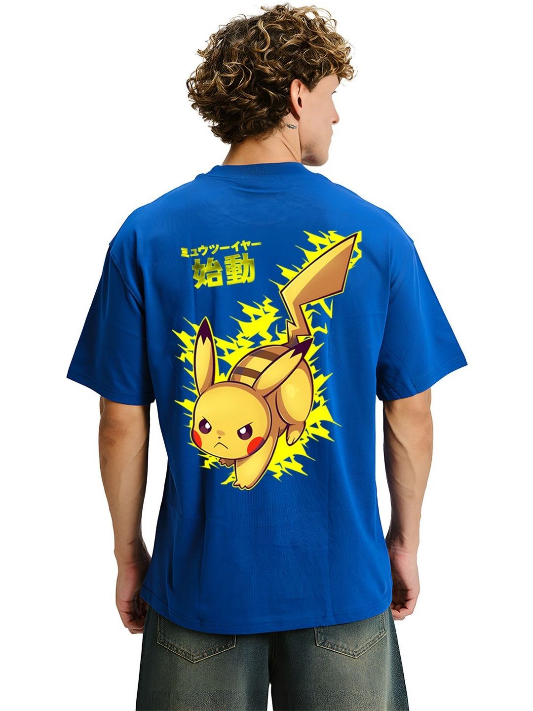 BDSQUARE Pokemon Printed Drop-Shoulder Sleeves Pure Cotton Oversized T-shirt