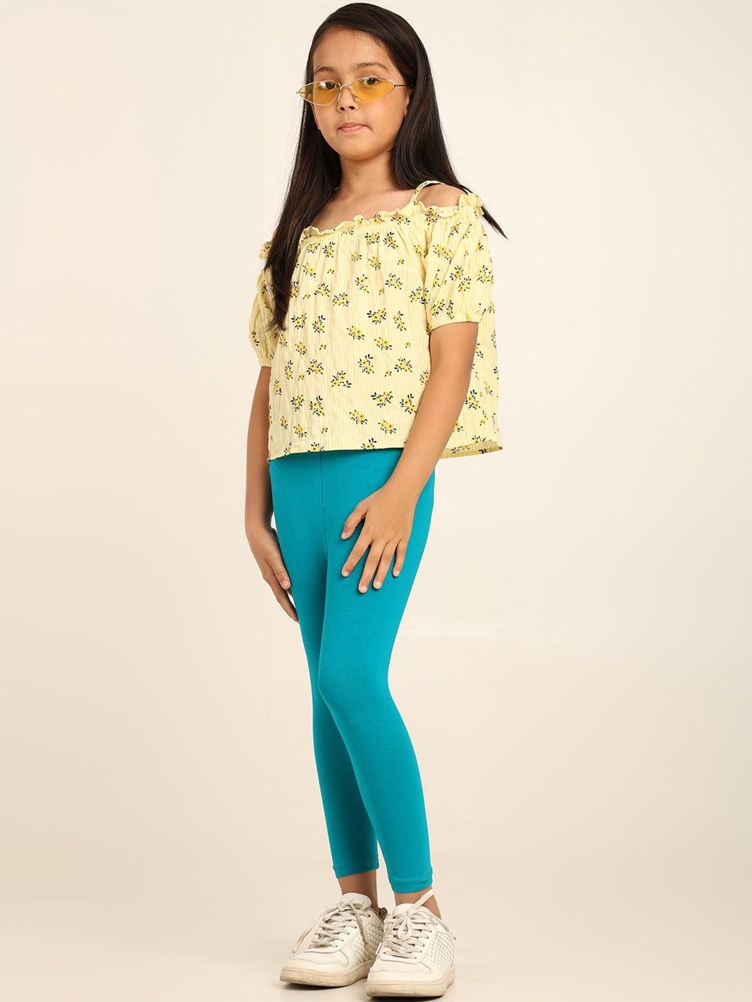 Robinbosky Girls Mid-Rise Stretchable Ankle-Length Leggings
