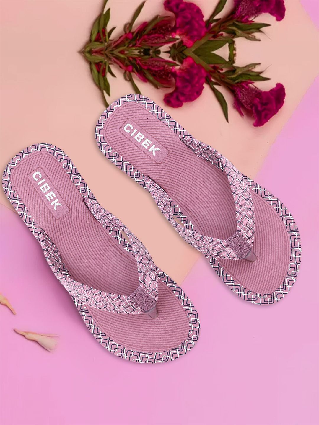 CIBEK Women Printed Thong Flip-Flops