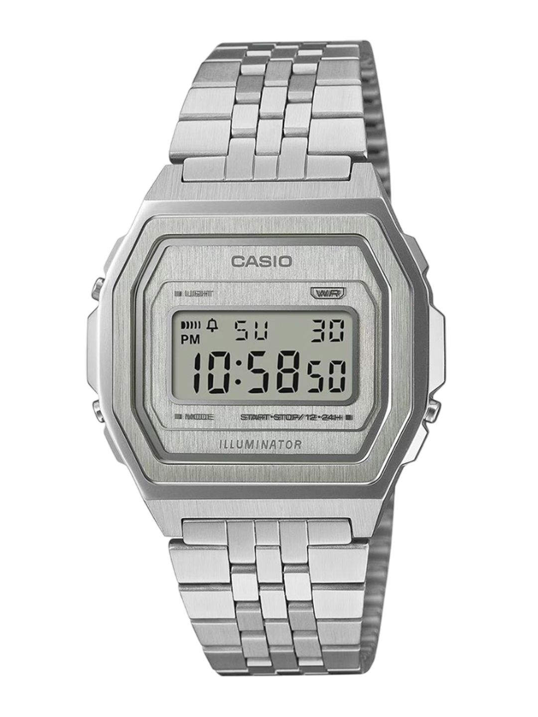 CASIO Vintage A1000A-7DF Silver Digital dial Stainless Steel Band D400
