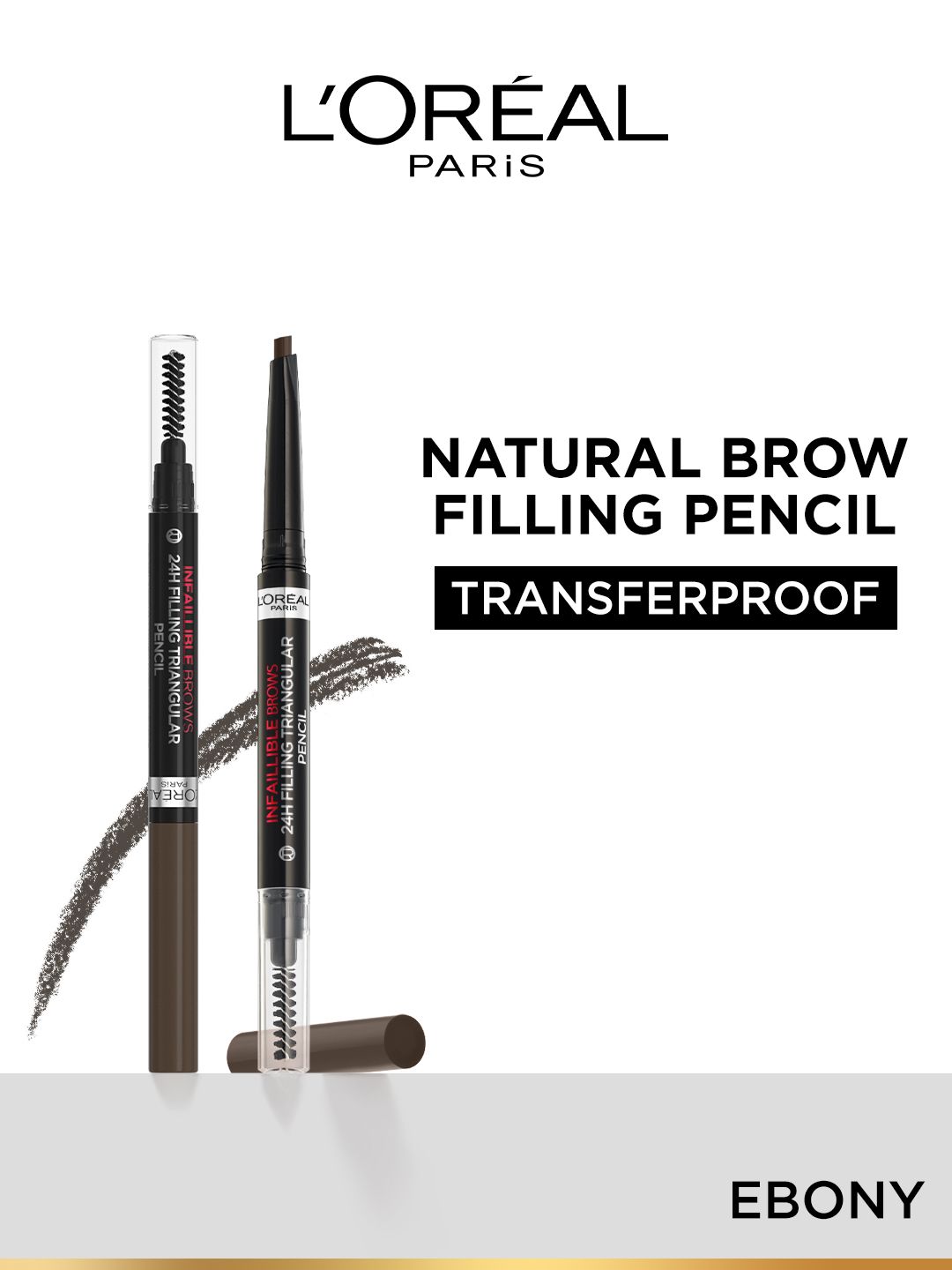 Buy LOreal Paris Infallible Brows Transferproof 24H Filling Triangular Pencil   Ebony 1.0 -  - Personal Care for Women