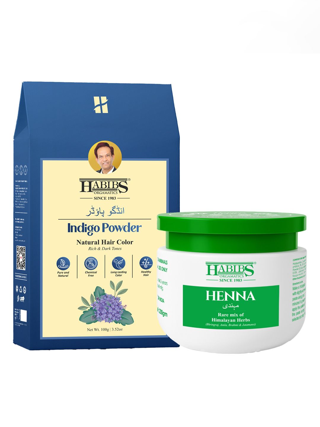 HABIBS Set Of 2 Indigo & Heena Powder- 100 g Each