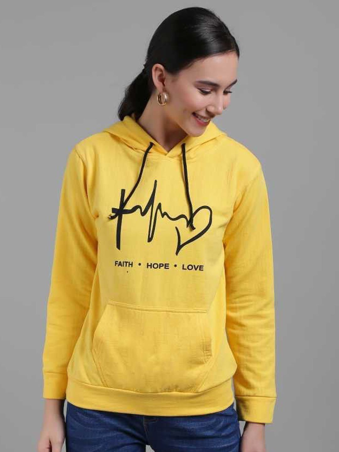 Funday Fashion Women Printed Hooded Long Sleeves Pullover Sweatshirt