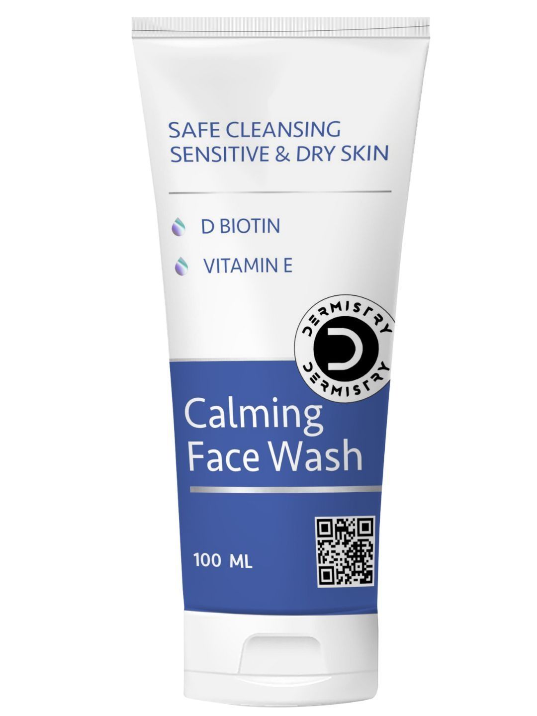 DERMISTRY D Biotin & Vitamin E Sensitive Dry Skin Cleansing Face Wash - 100 ml