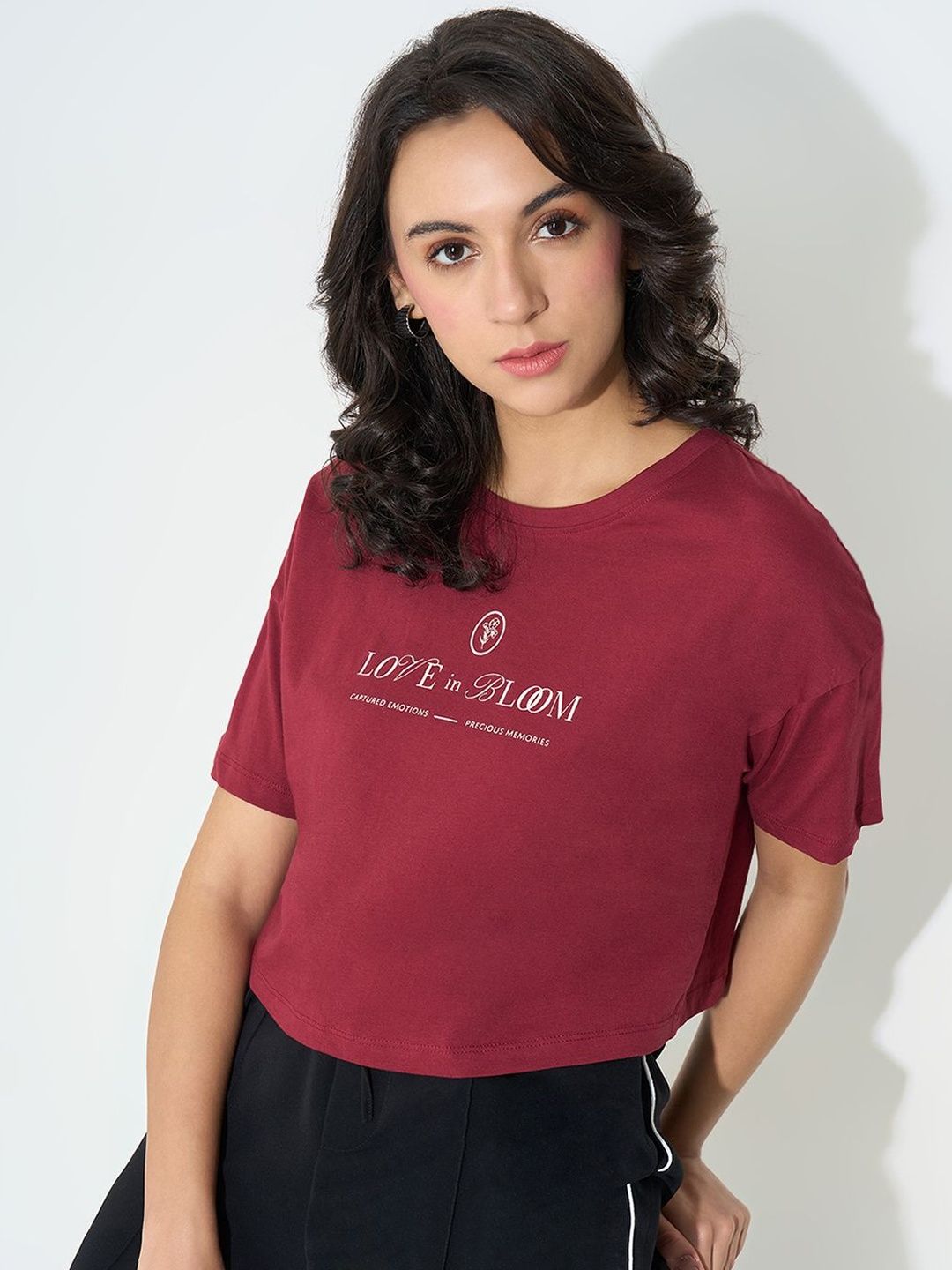 Honey by Pantaloons Print Cotton Crop Top