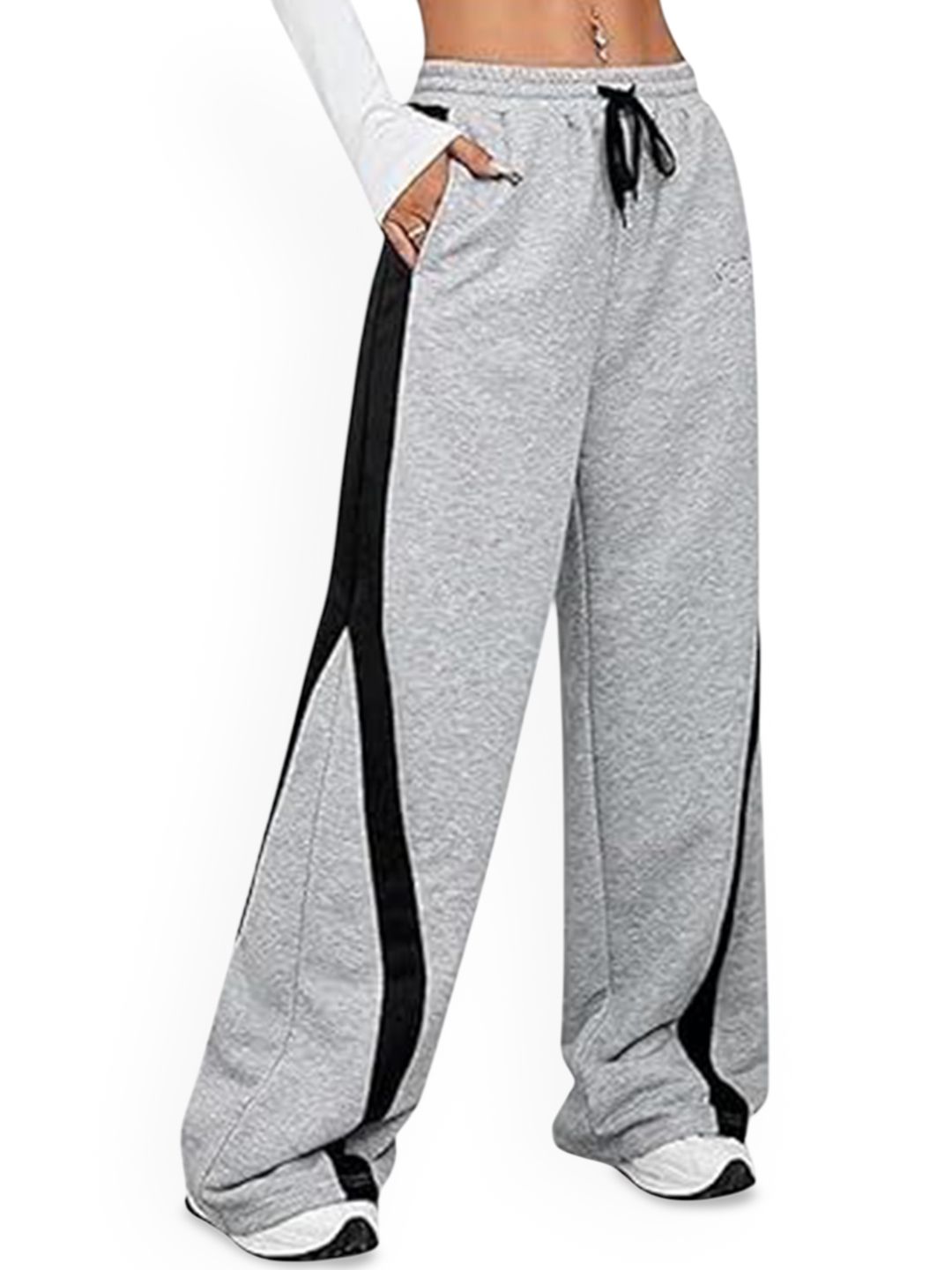 Pookiie Women Colourblocked Smart Wrinkle Free Trousers