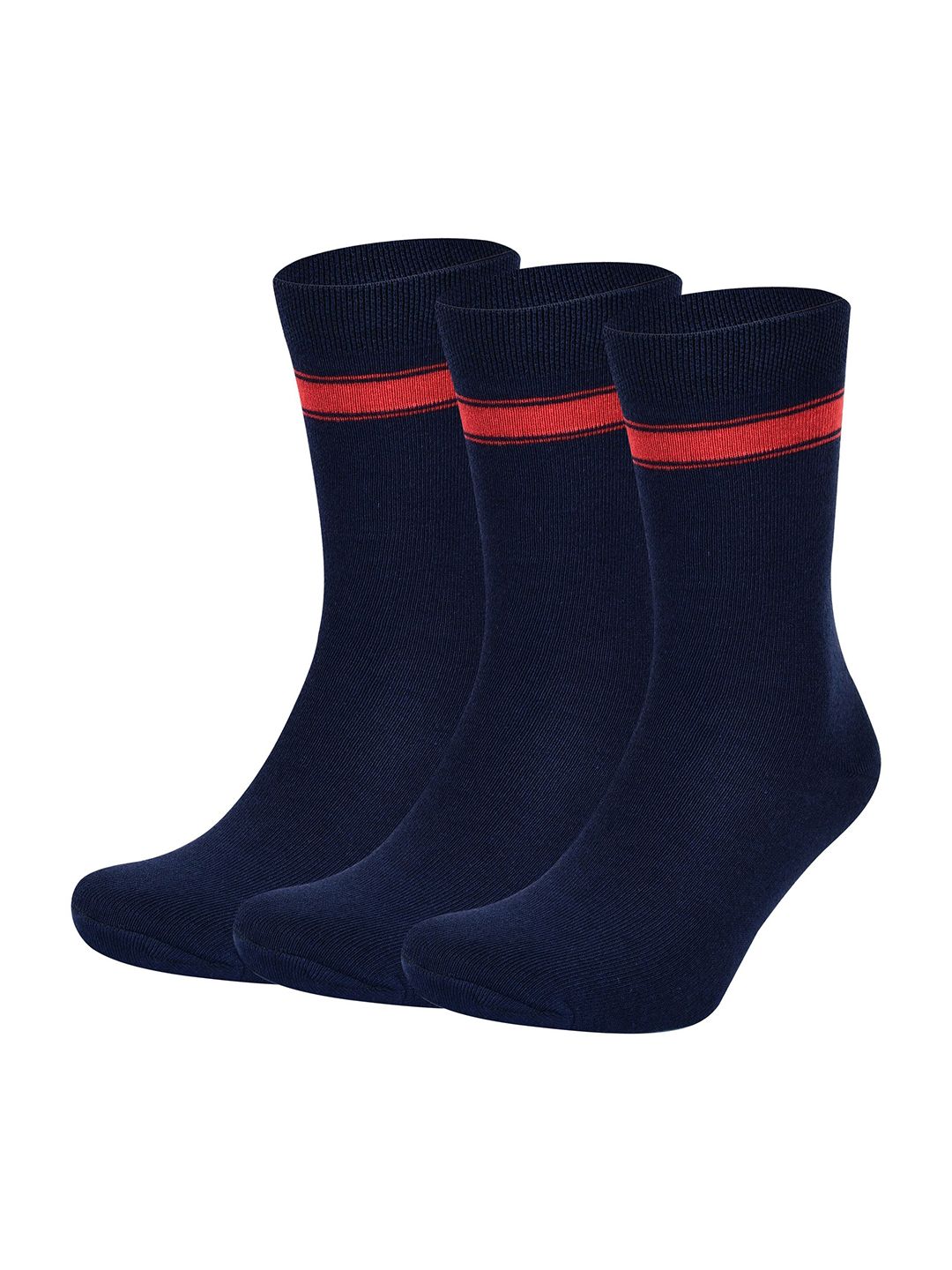 bizala Kids Pack Of 3 Striped Cotton Soft & Stretchable Calf-Length Socks