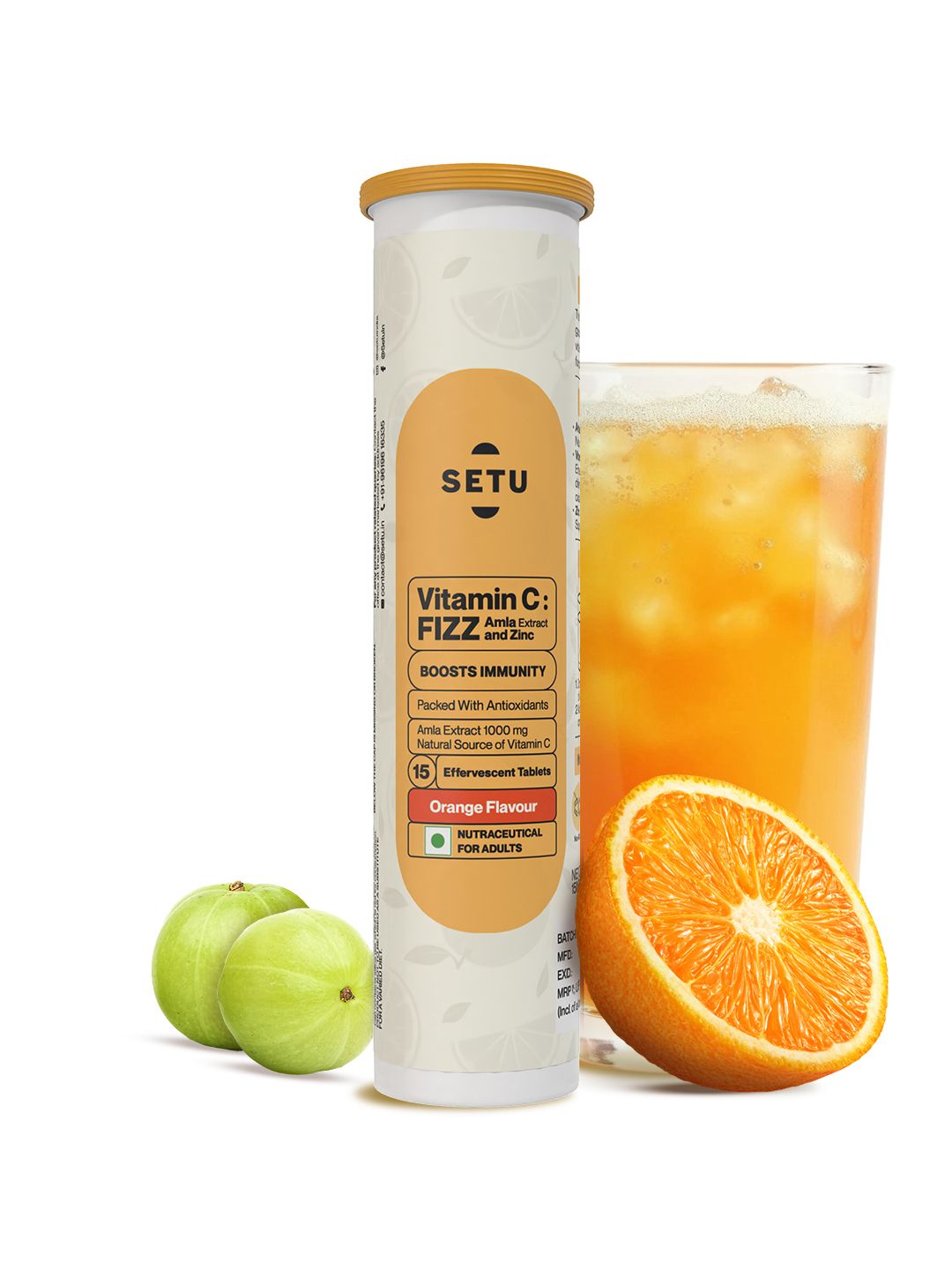 SETU Vitamin C Fizz Effervescent Tablets - 15 Effervescent Tablets
