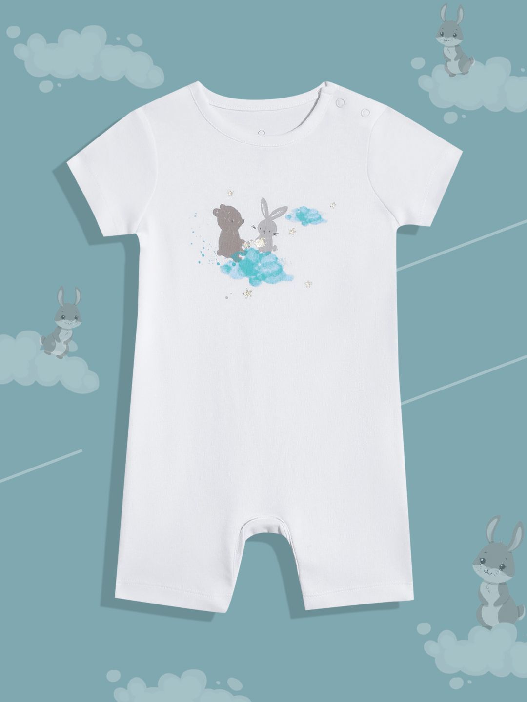 mothercare Infants Graphic Printed Pure Cotton Rompers