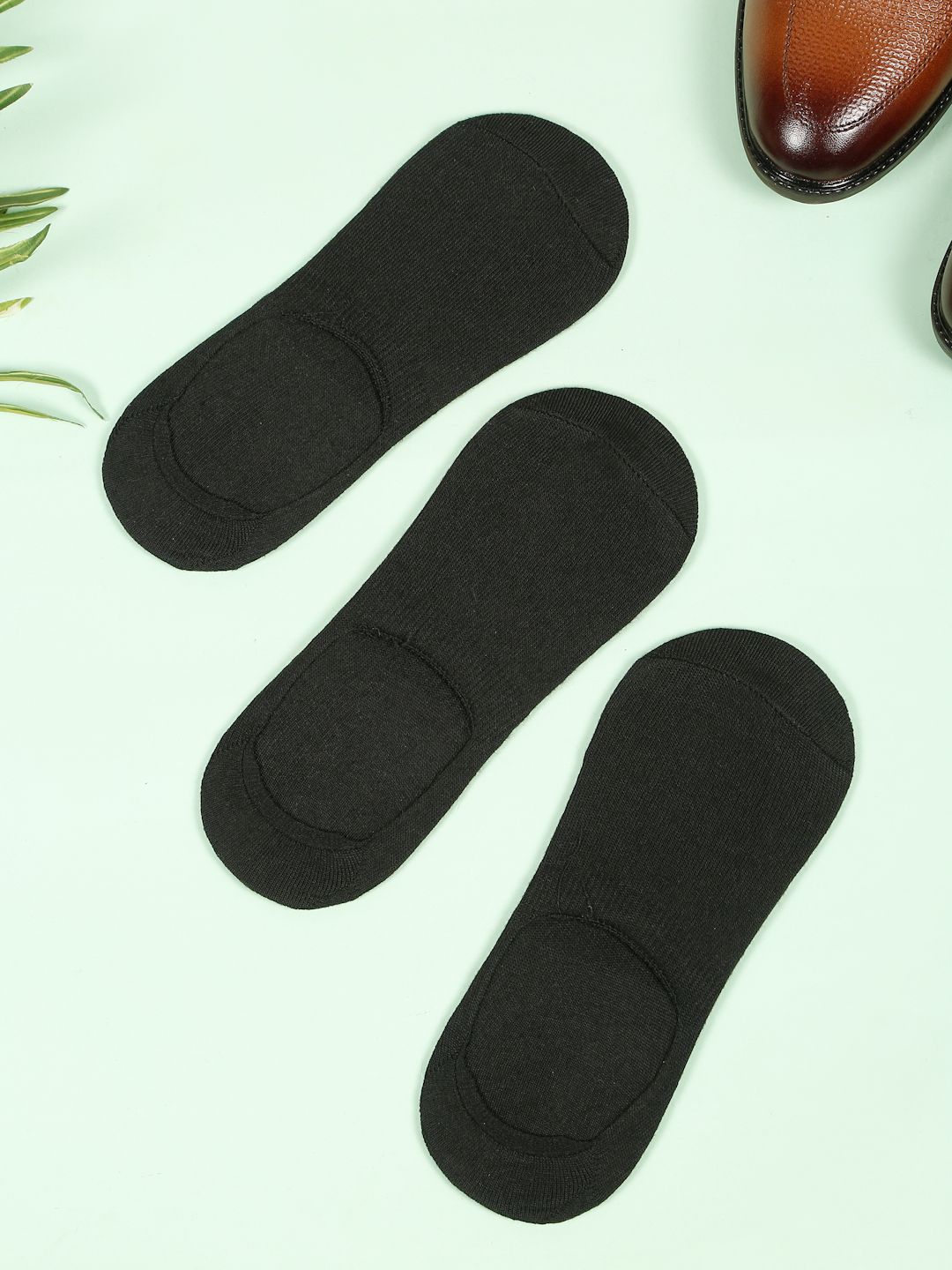 Teakwood Leathers Men Pack Of 3 Pure Cotton Shoe Liner Socks