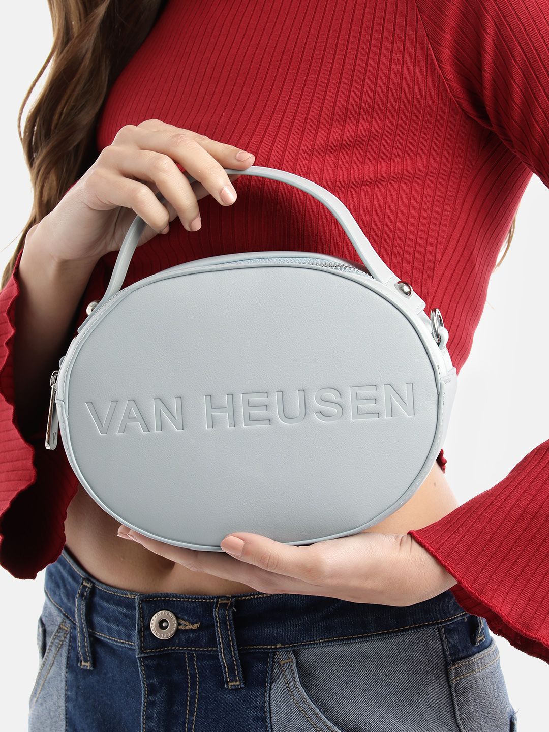 Van Heusen Structured Handheld Bag with Detachable Sling Strap