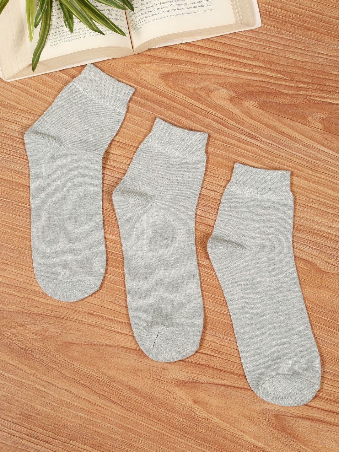 Teakwood Leathers Men Pack Of 3 Pure Cotton Above Ankle Length Socks