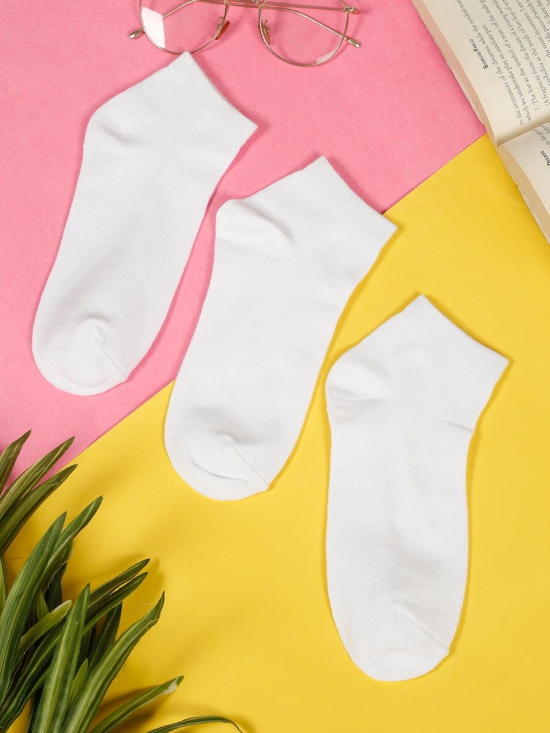 Teakwood Leathers Men Pack Of 3 Pure Cotton Ankle Length Socks