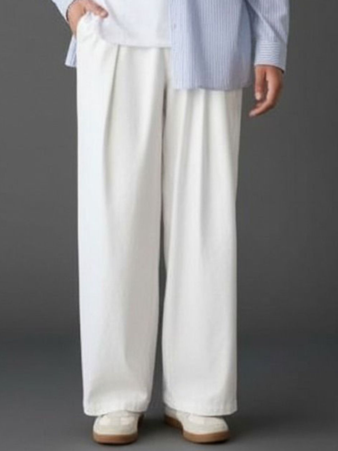 COVZ Men Korean Loose Fit Easy Wash Pleated Trousers