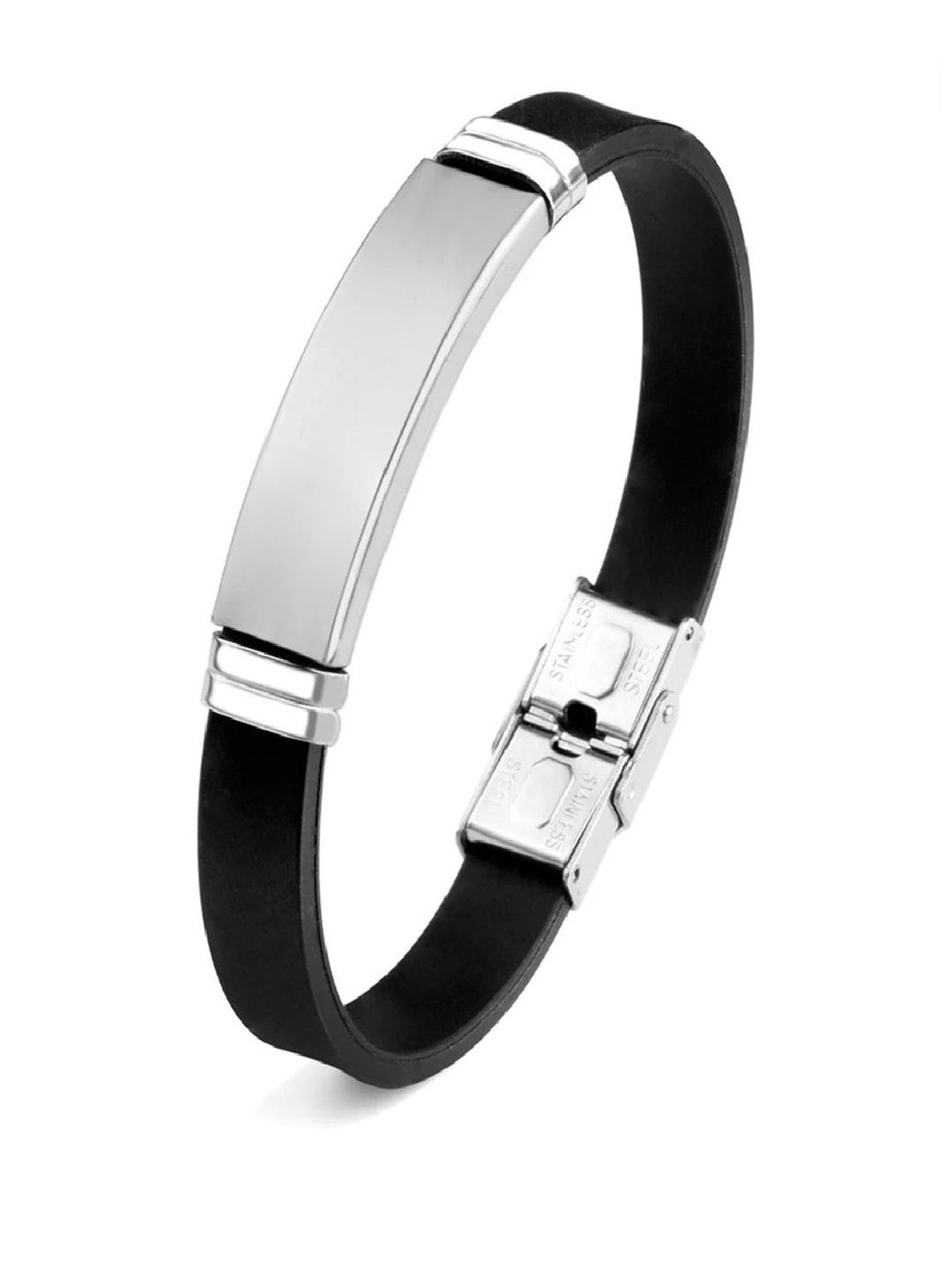 Arihant Shope Unisex Silver-Plated Stainless Steel Kada Bracelet