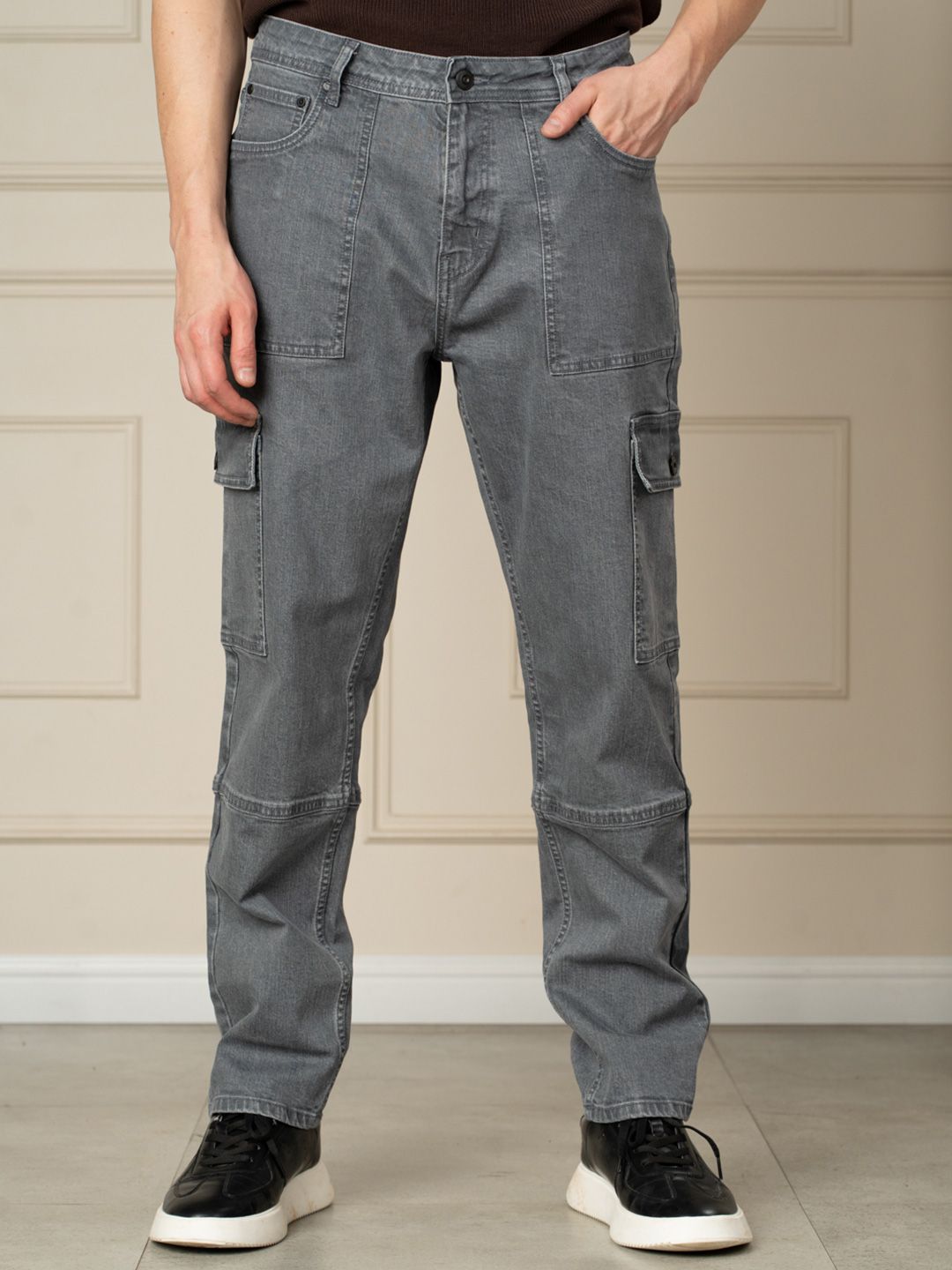The Pant Project Men Classic Relaxed Fit Mid-Rise Stretchable Jeans